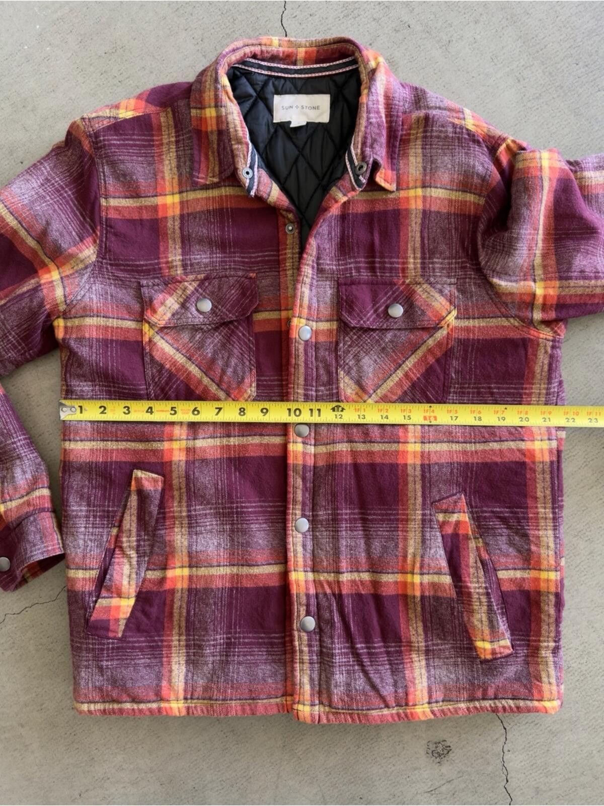 Other Sun + Stone / Plaid Shirt Jacket / Red Yellow Flannel Size US M / EU 48-50 / 2 - 5 Thumbnail