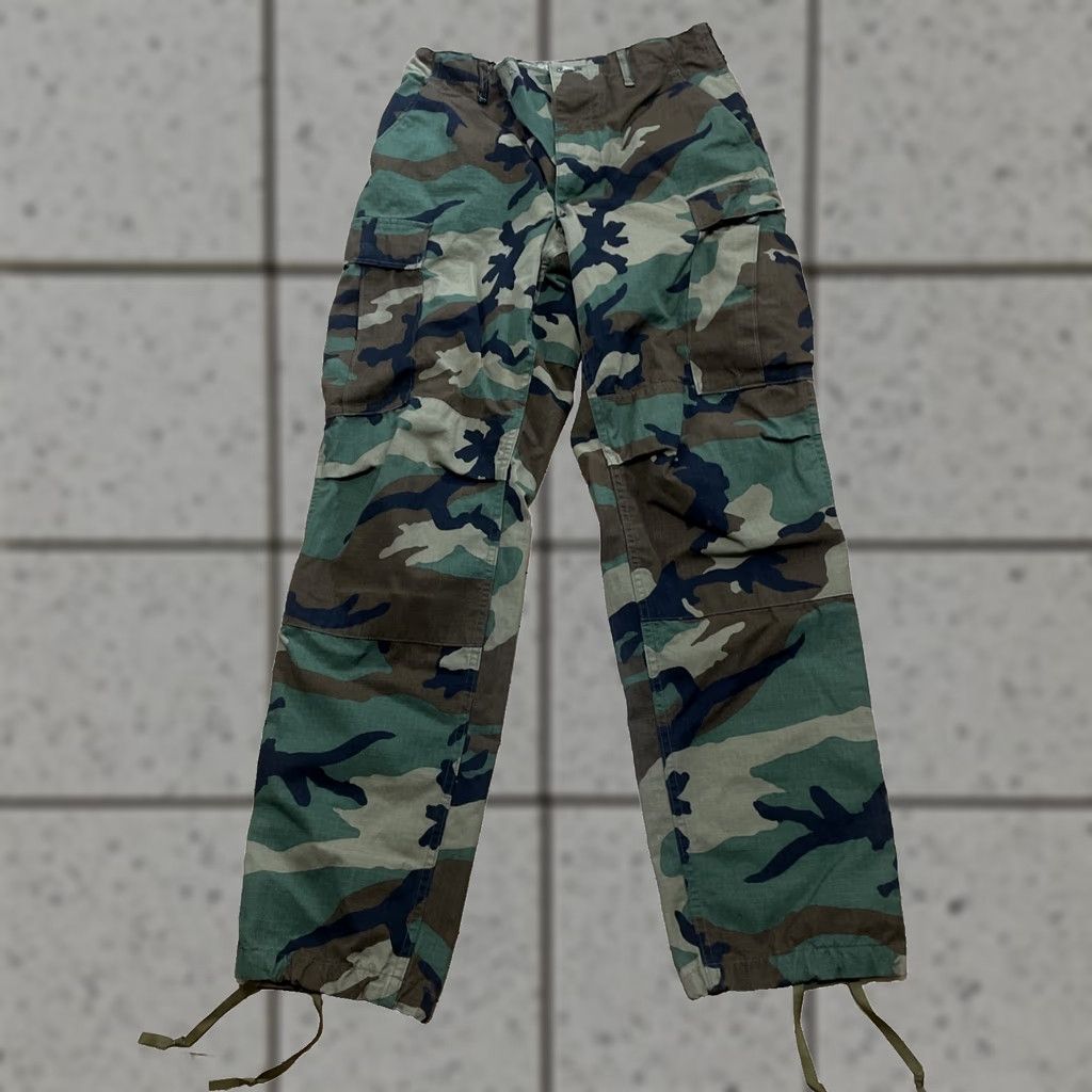 Propper VINTAGE Propper Pants Men Small Long Green Woodland Camo Cargo Trouser US Military Vtg Size US 29 - 1 Thumbnail