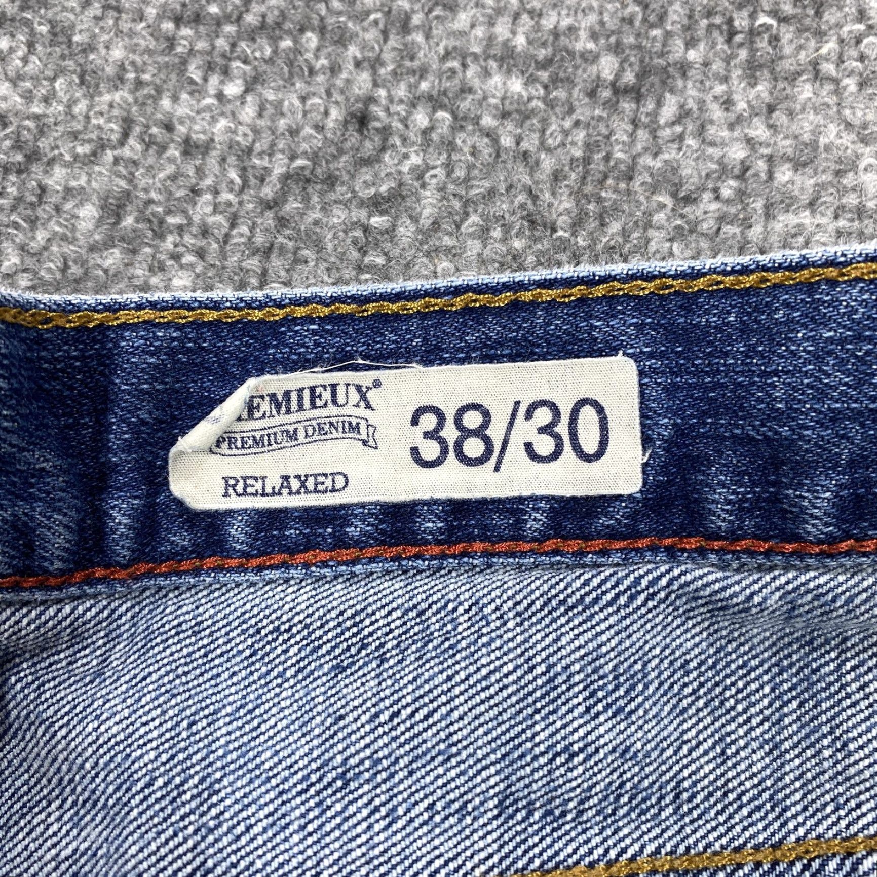 Vintage LEMIEUX Jeans Mens 38x27 Blue Relaxed Straight Light Wash Denim Stretch Jeans Size US 38 / EU 54 - 3 Thumbnail