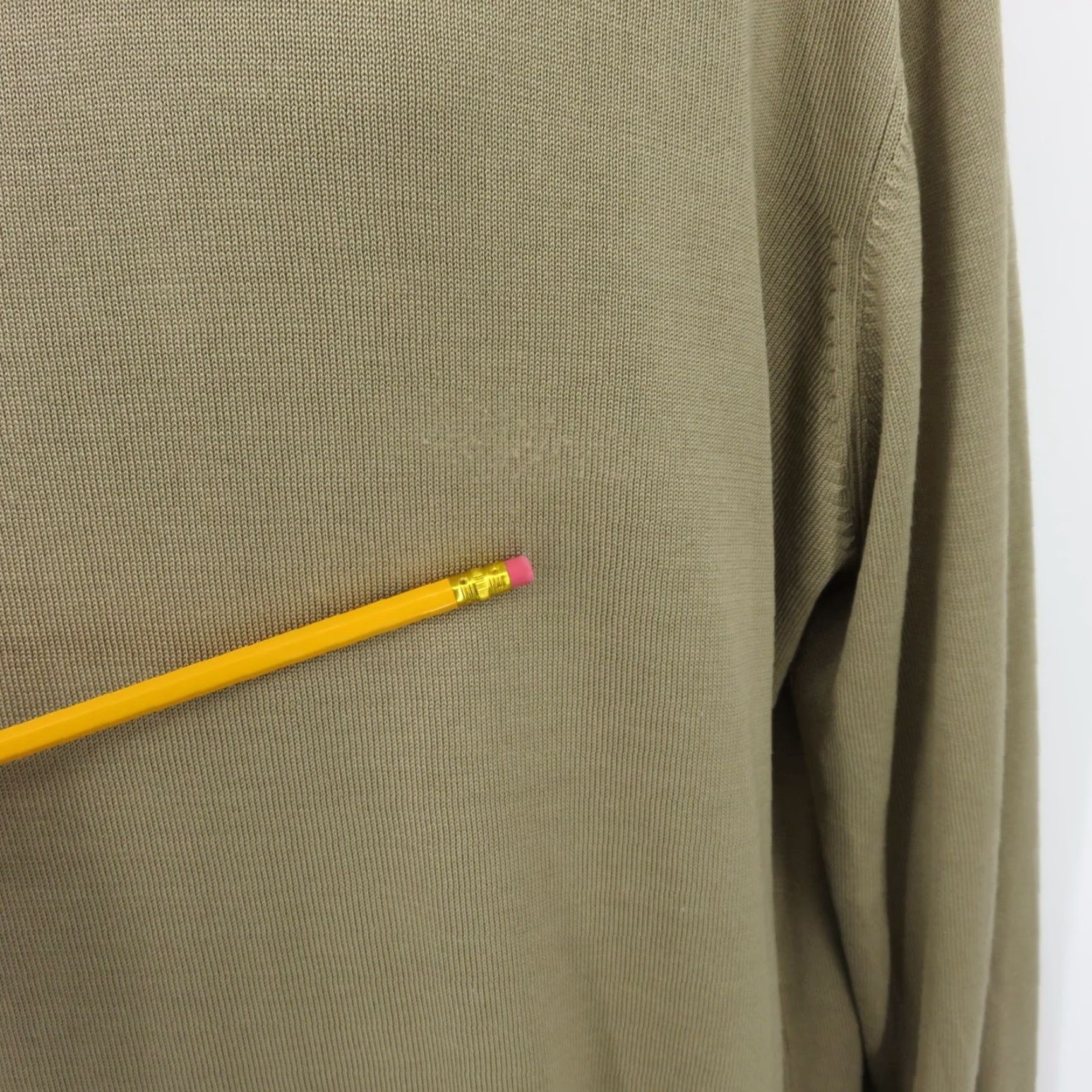 Jos. A. Bank Jos A Bank Men 2XL Pullover Mock Neck Silk Knit Solid Tan Long Sleeve Sweater Shirt Size US XXL / EU 58 / 5 - 6 Thumbnail