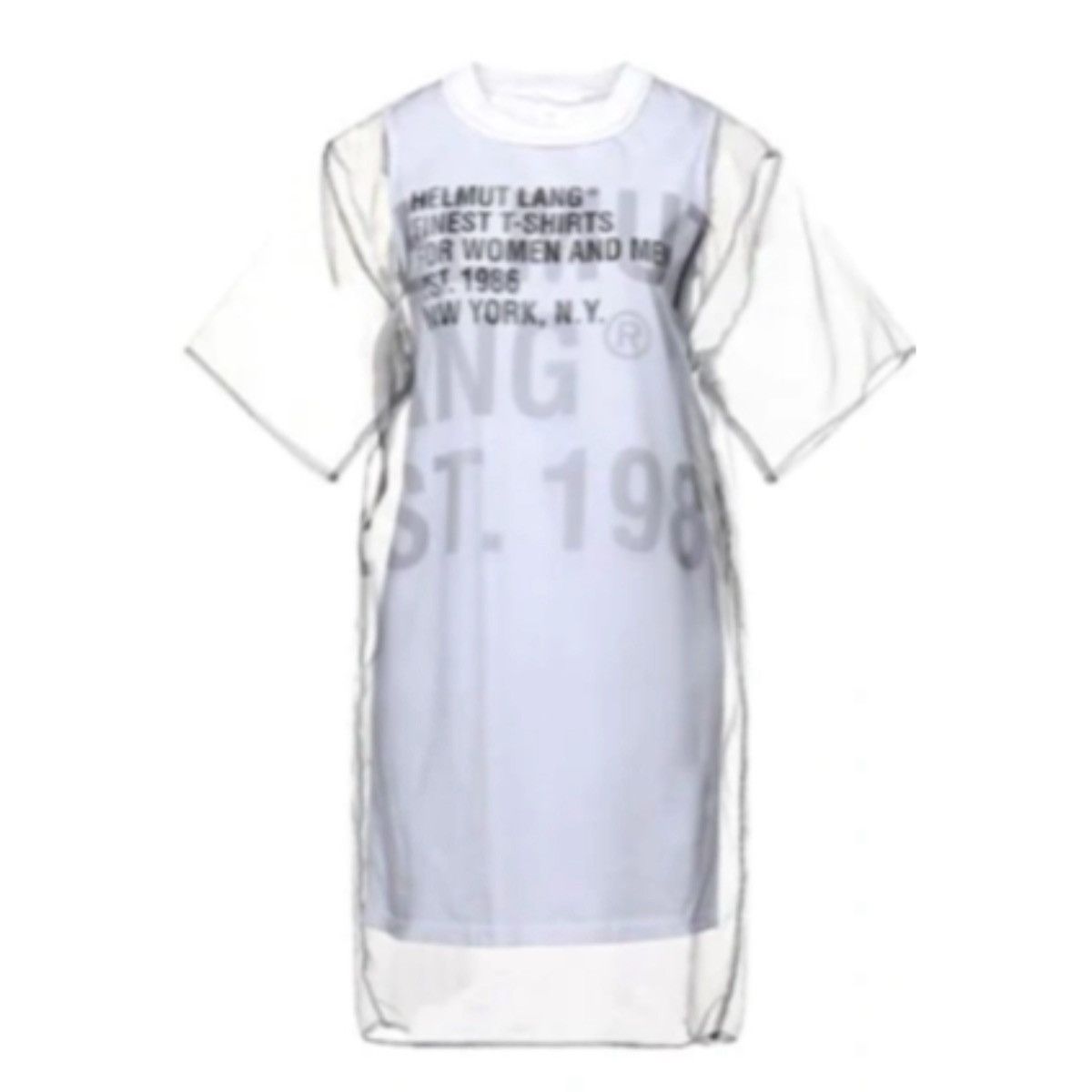 Helmut Lang HELMUT LANG SHEER LOGO T-SHIRT DRESS Size S / US 4 / IT 40 - 21 Thumbnail