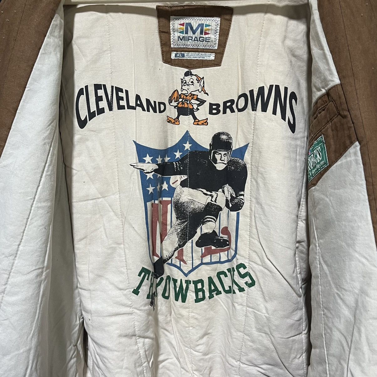Mirage VINTAGE 90s CLEVELAND BROWNS MIRAGE NFL BOMBER JACKET XL Size US XL / EU 56 / 4 - 8 Thumbnail