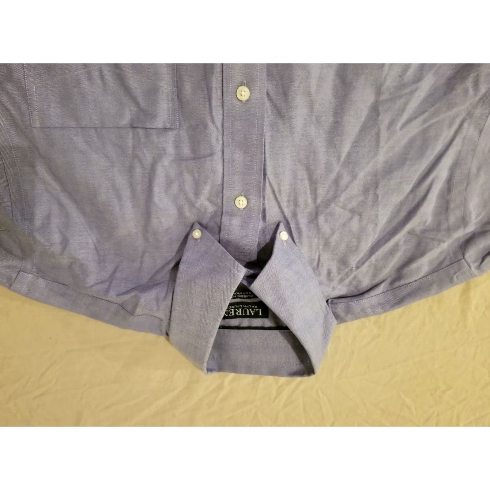 Polo Ralph Lauren Polo Ralph Lauren Shirt Mens 15 Blue Dress Button Cotton Size 40R - 3 Thumbnail