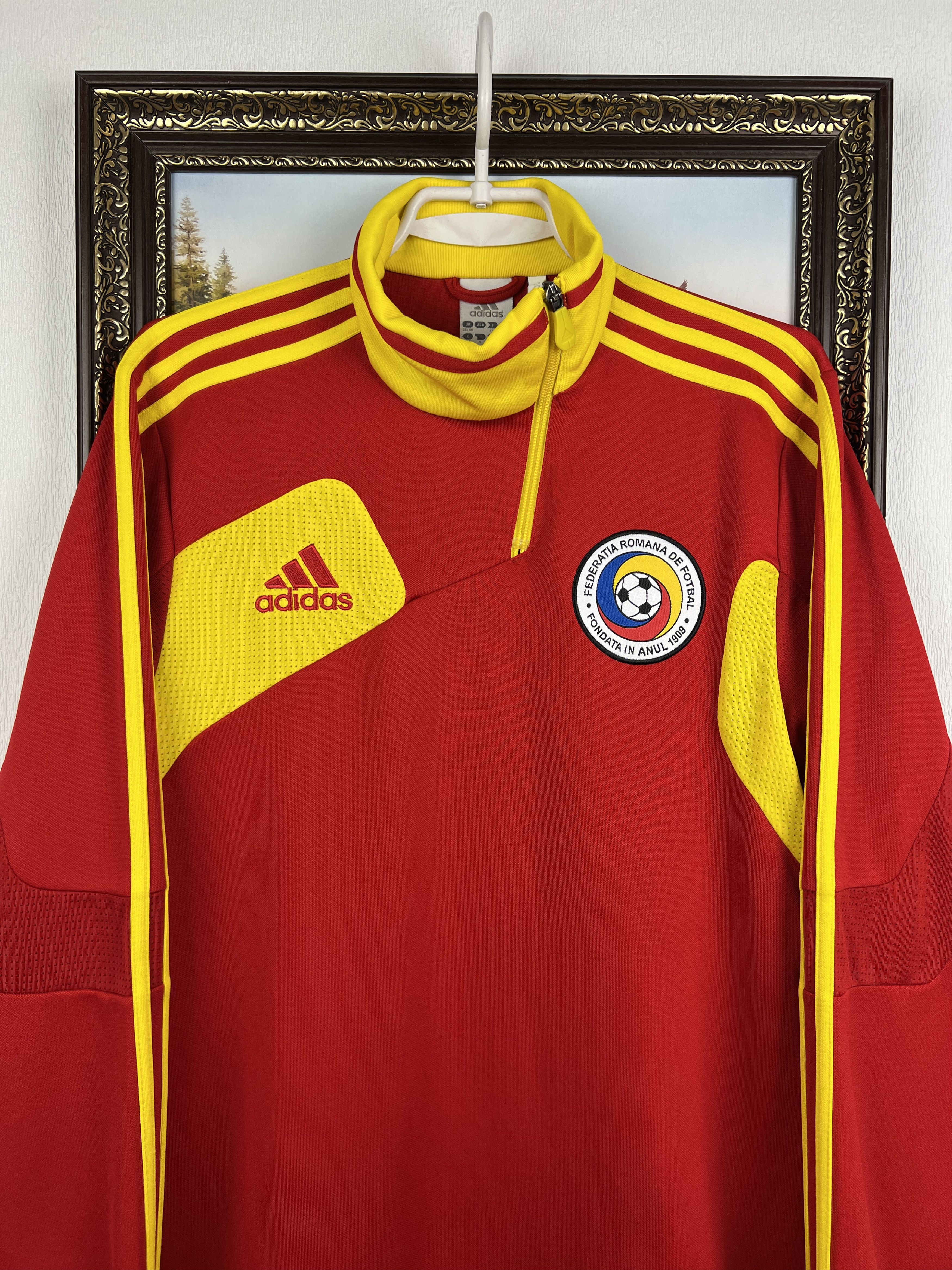 Adidas Vintage Romania Football Sweatshirt Soccer Track Top Jacket Size US M / EU 48-50 / 2 - 2 Thumbnail
