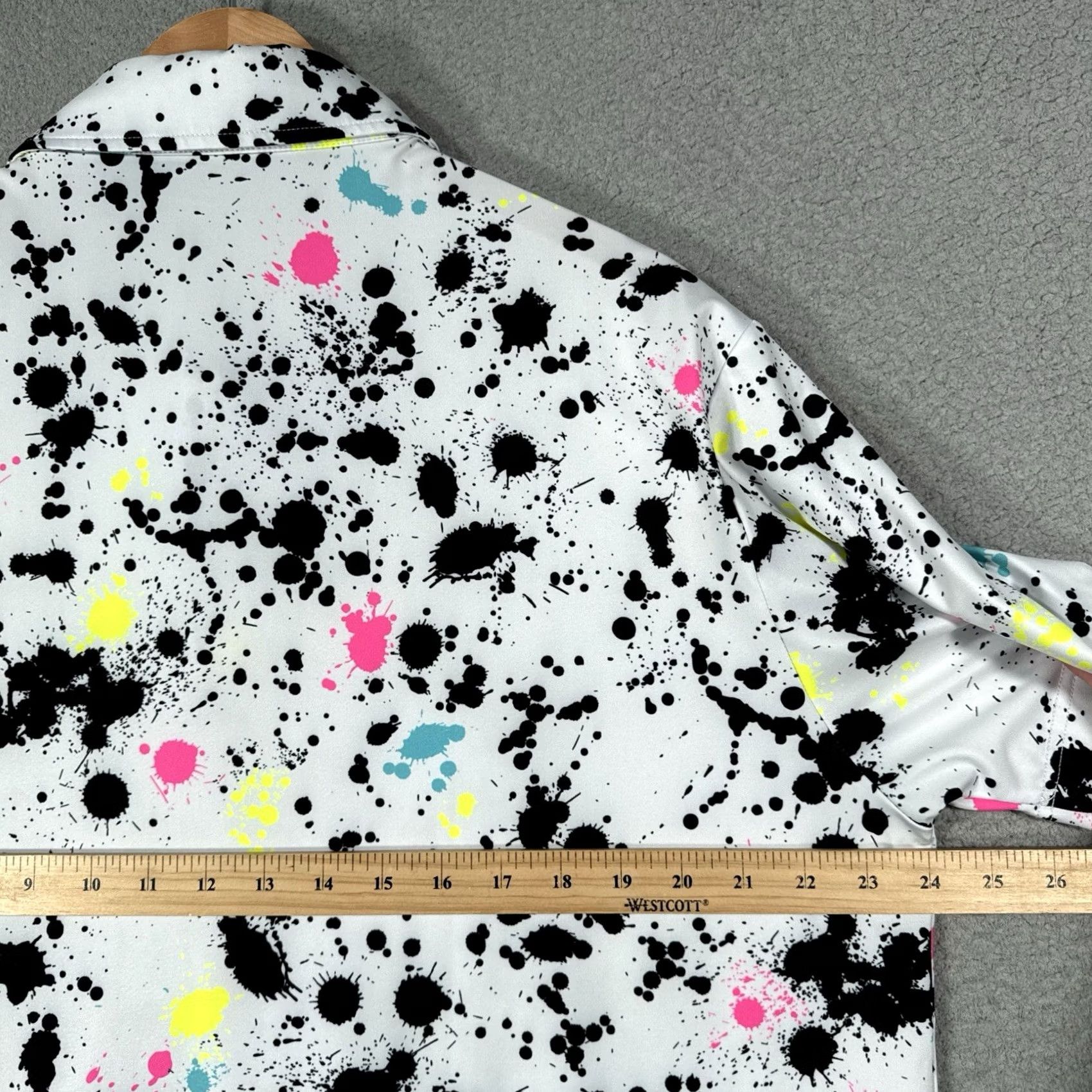 Vintage Swagger Sunday Swagger Golf Polo Shirt Mens XL Paint Splatter Neon AOP Print Shirt Size US XL / EU 56 / 4 - 7 Thumbnail