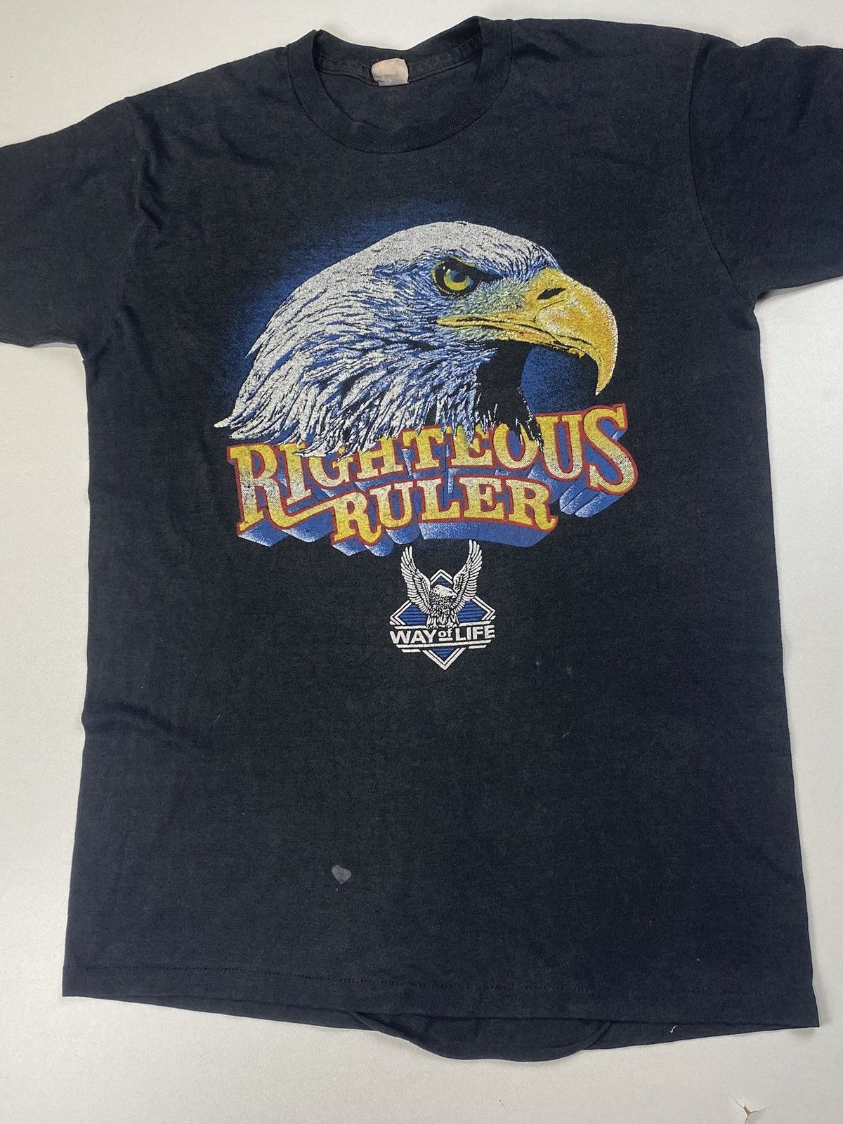 Harley Davidson × Vintage Vintage 1980 Righteous Ruler Biker tee Size US M / EU 48-50 / 2 - 4 Thumbnail