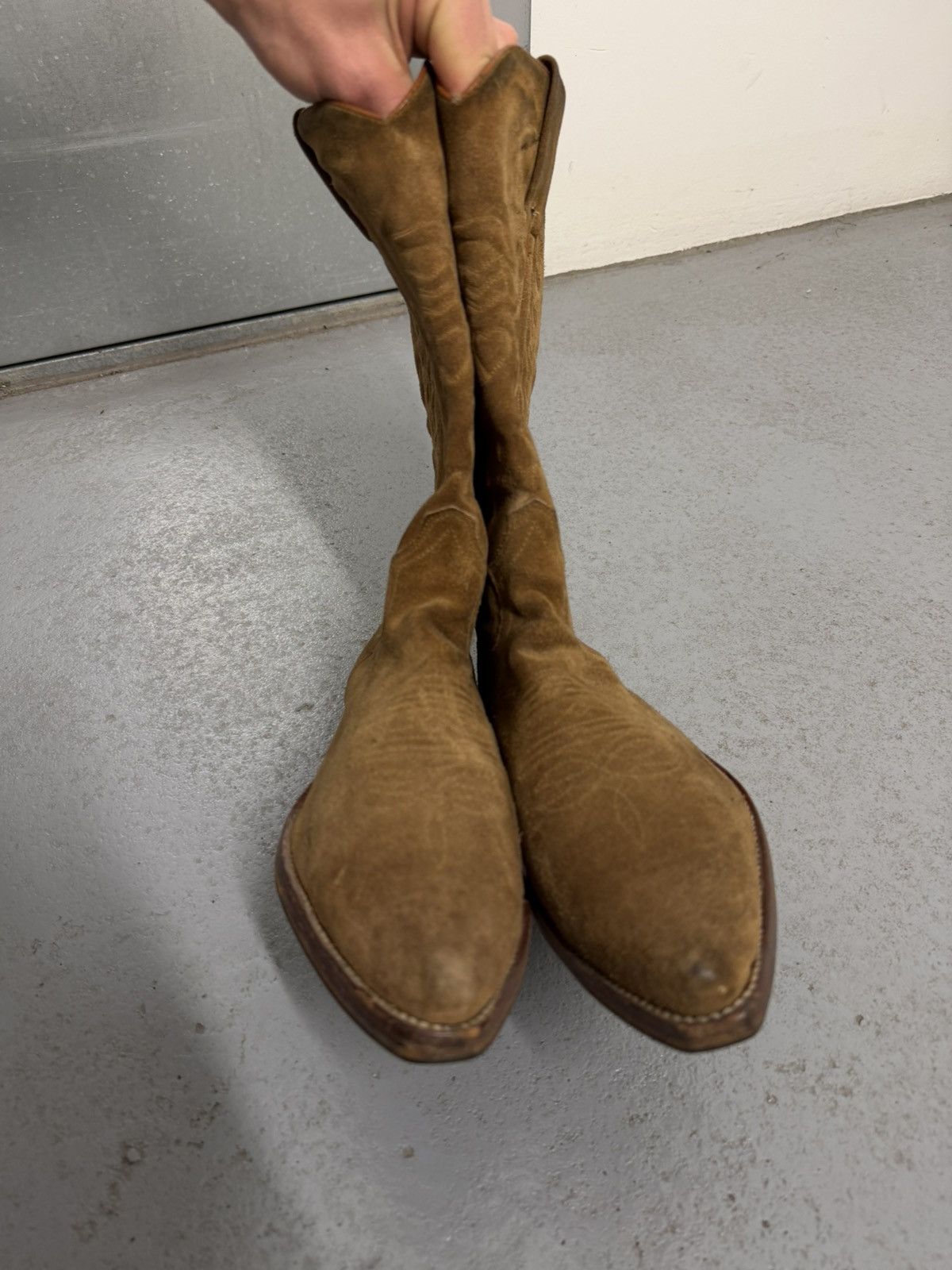 Sendra Vintage Sendra Cowboy Suede Leather Boots Size US 9.5 / EU 42-43 - 8 Thumbnail