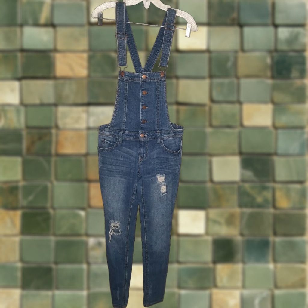 Vintage Tinseltown Distressed Denim Overalls Womens Blue Size Small Size 28" / US 6 / IT 42 - 1 Thumbnail