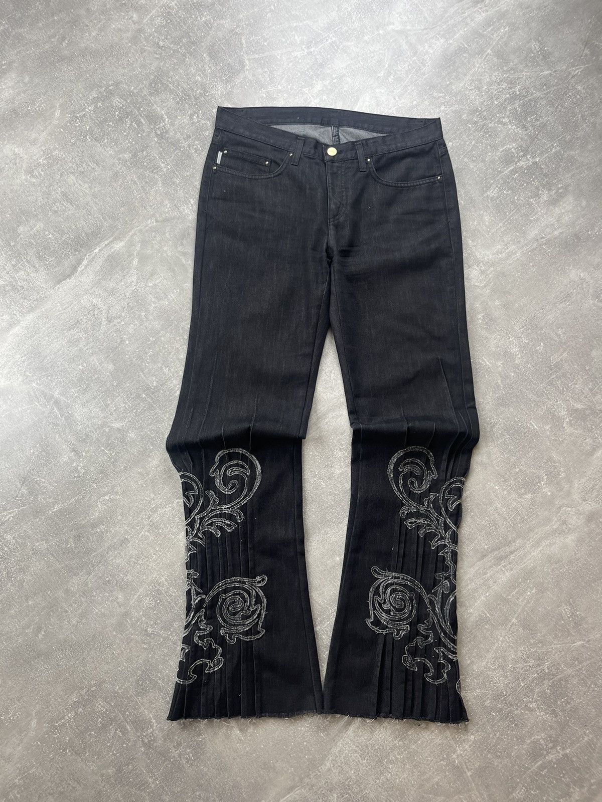 Iceberg Iceberg Jeans Black Denim Pants Embroidered Flare Y2K Size 30" / US 8 / IT 44 - 8 Thumbnail