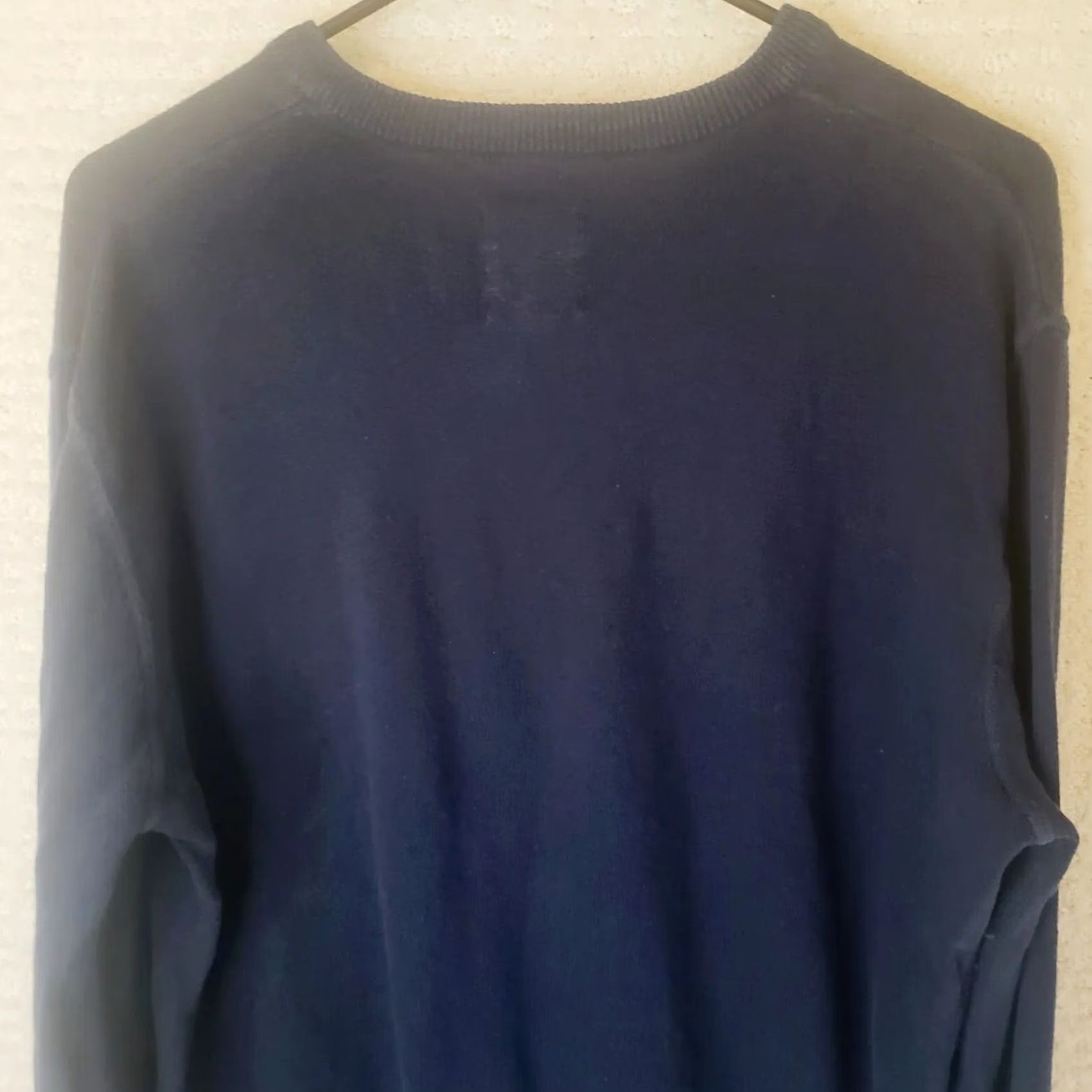 Denime Life After Denim Navy Blue V-Neck Pullover Sweater L Cotton Men Shirt/ Sweater Size US L / EU 52-54 / 3 - 7 Thumbnail