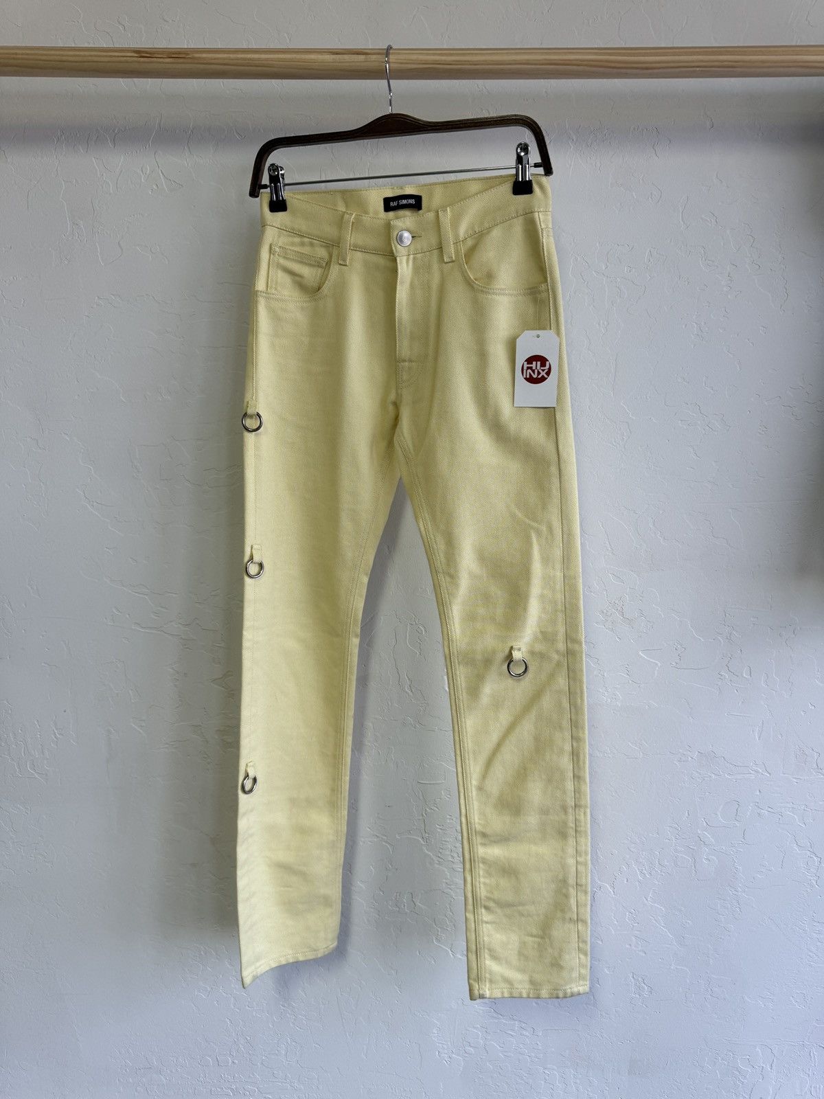 image of Raf Simons Ring Pants in Pale Yellow, Men's (Size 28)