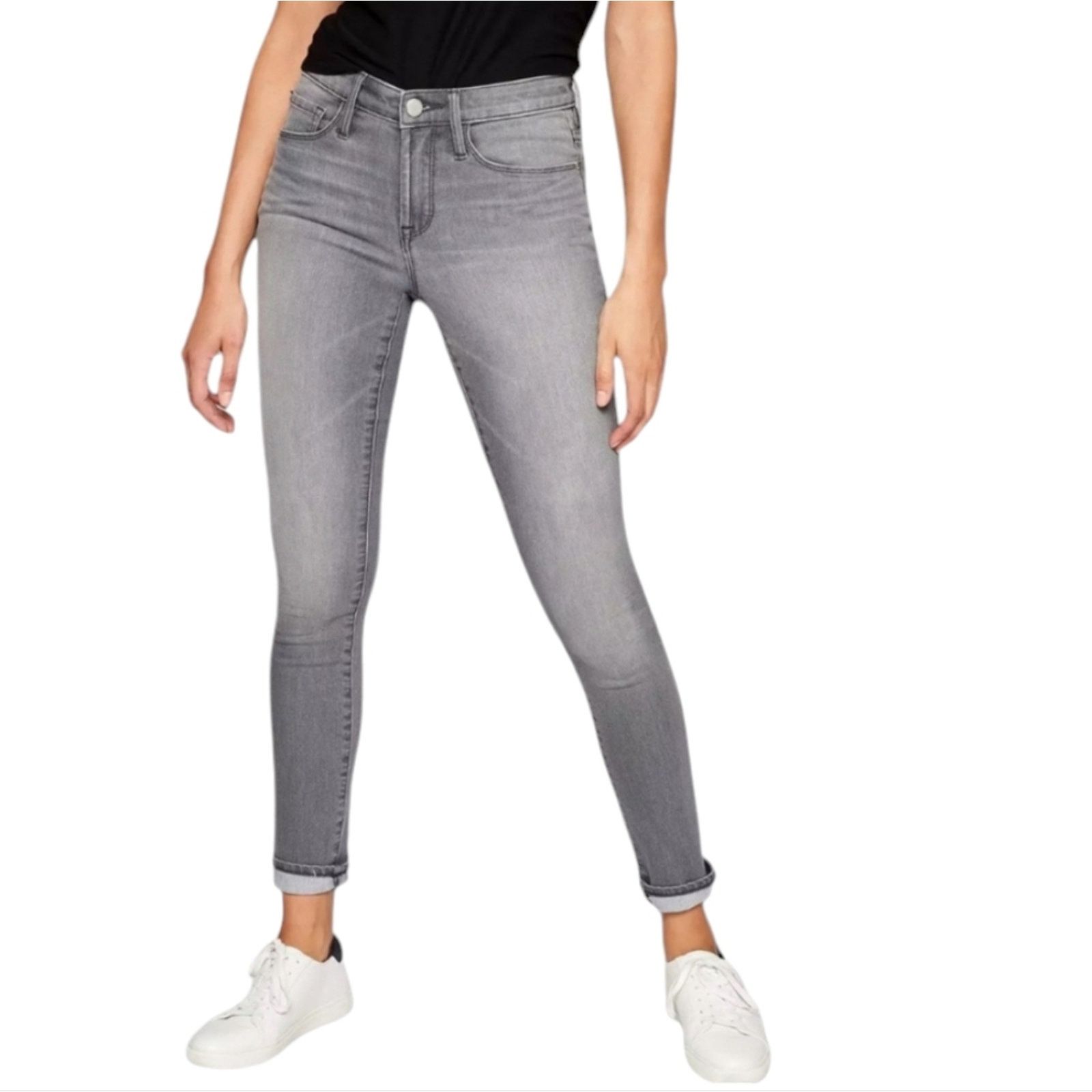 Athleta Athleta Sculptek Skinny Gray Wash Jeans 28 Size 28" / US 6 / IT 42 - 1 Thumbnail