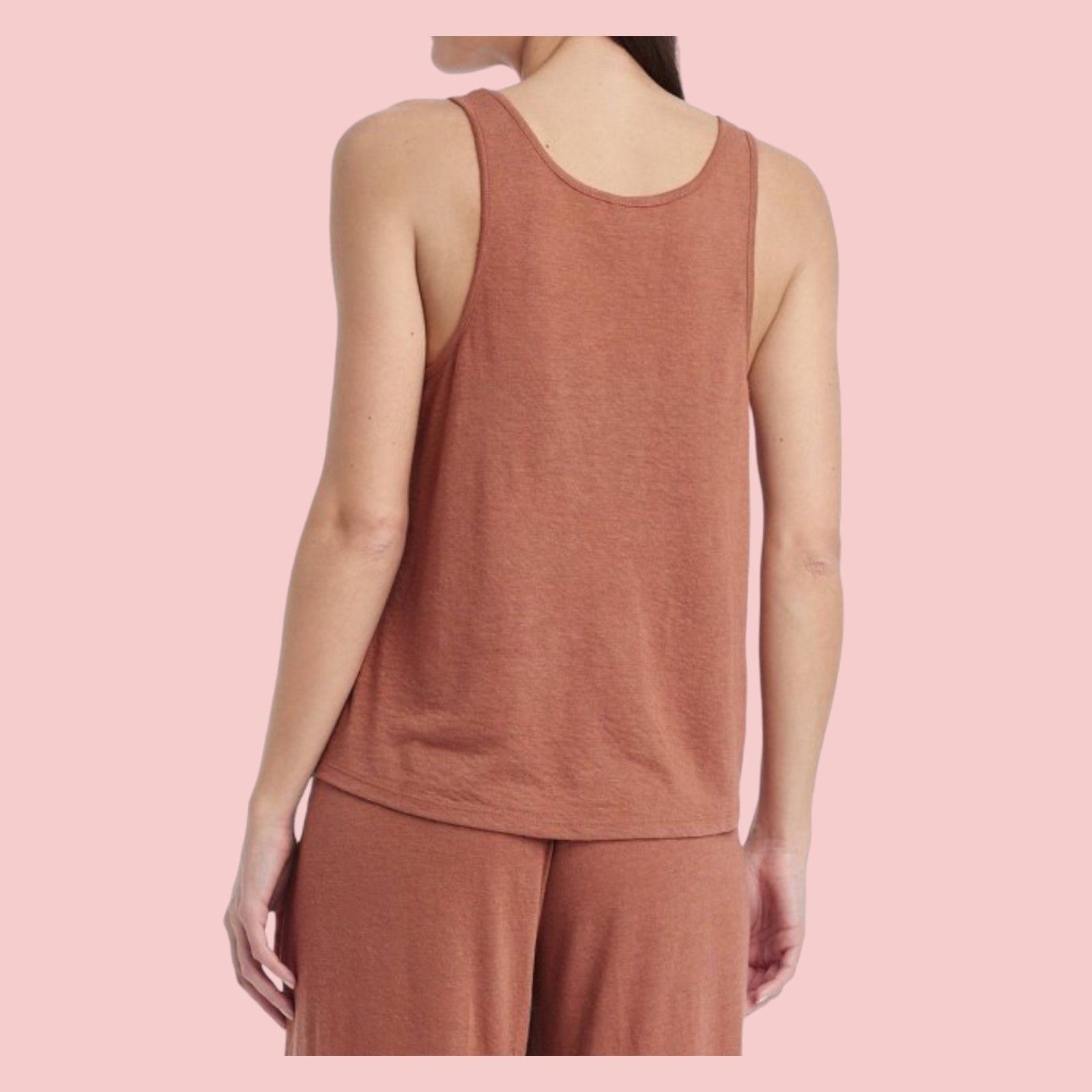 Other Stra Above - Women's Slot Knit Tank Top - Brown - Large Size L / US 10 / IT 46 - 2 Thumbnail
