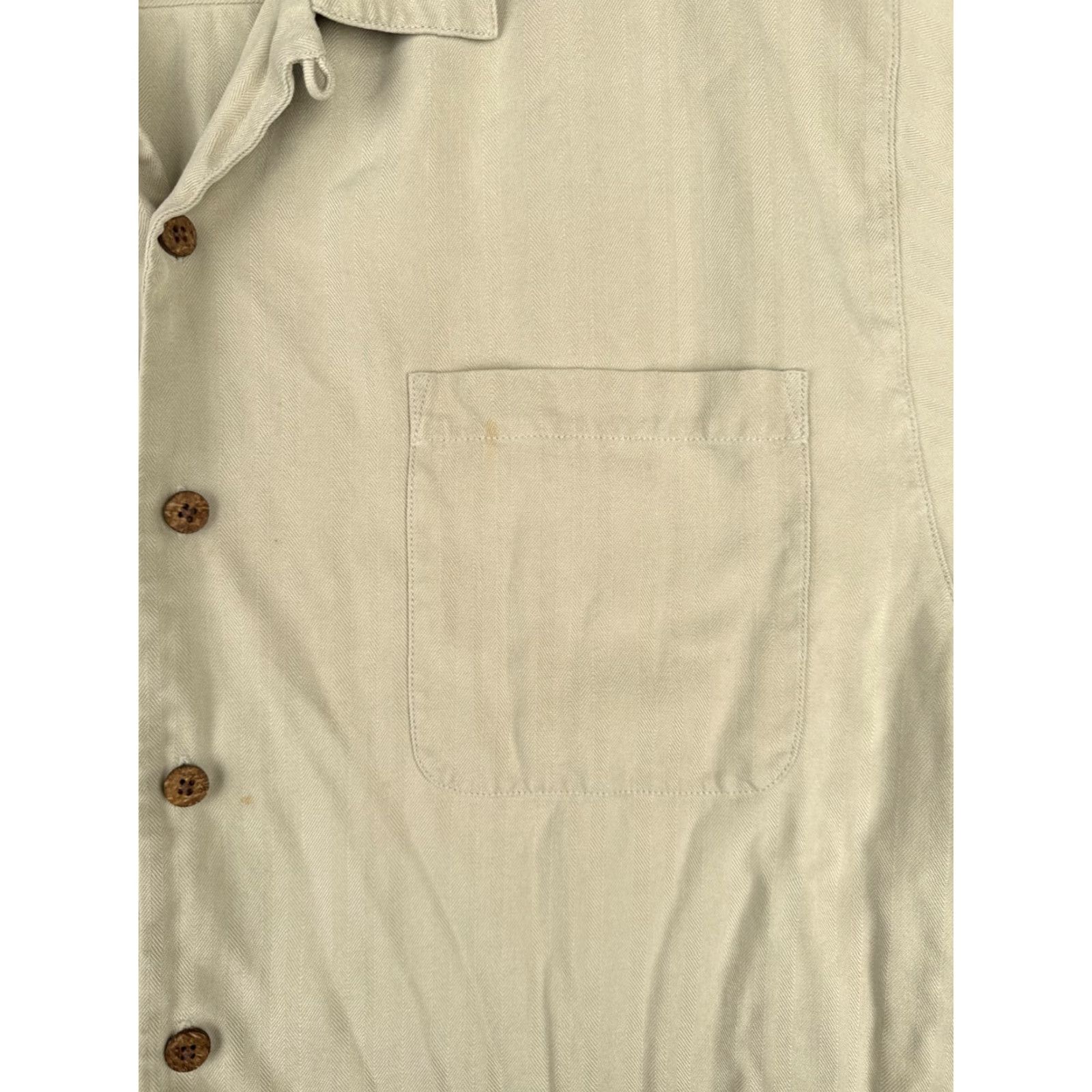 Tommy Bahama VINTAGE Tommy Bahama Shirt Men Large Beige Vertical Stripe 100% Silk Button Up Casual Resort 90s Mens Beach Hawaii Size US L / EU 52-54 / 3 - 6 Thumbnail