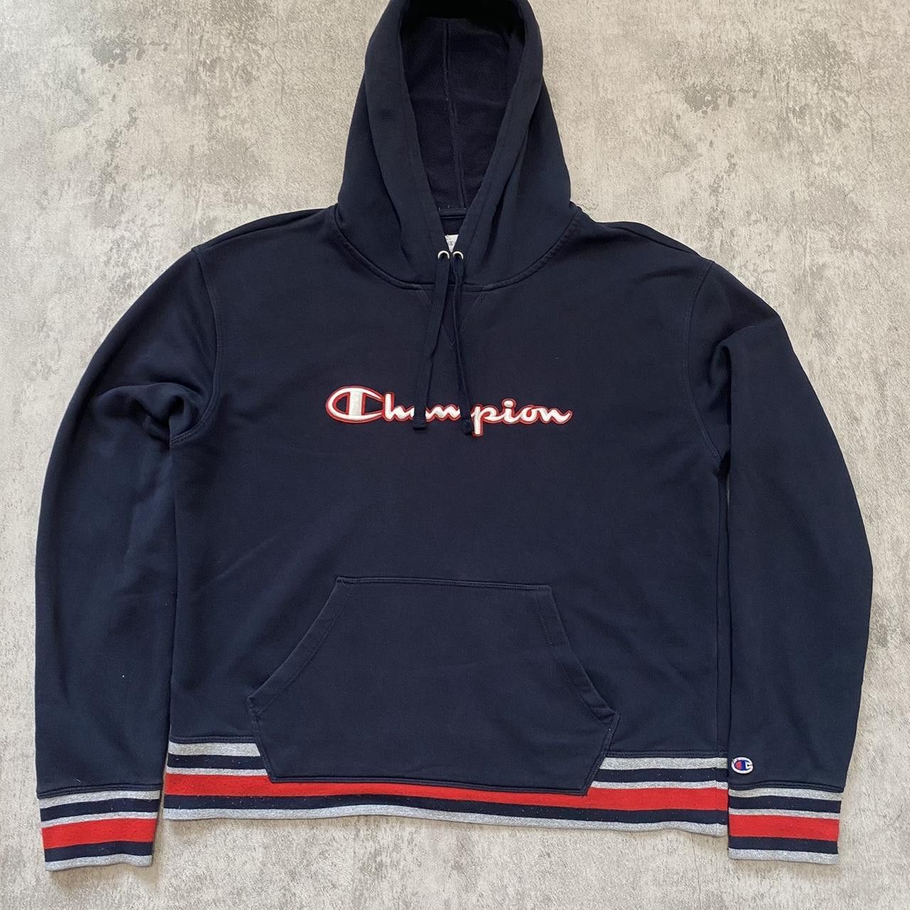 Champion Navy Champion hoodie with Streetwear rap hip hop vintage y2k Size US L / EU 52-54 / 3 - 1 Thumbnail