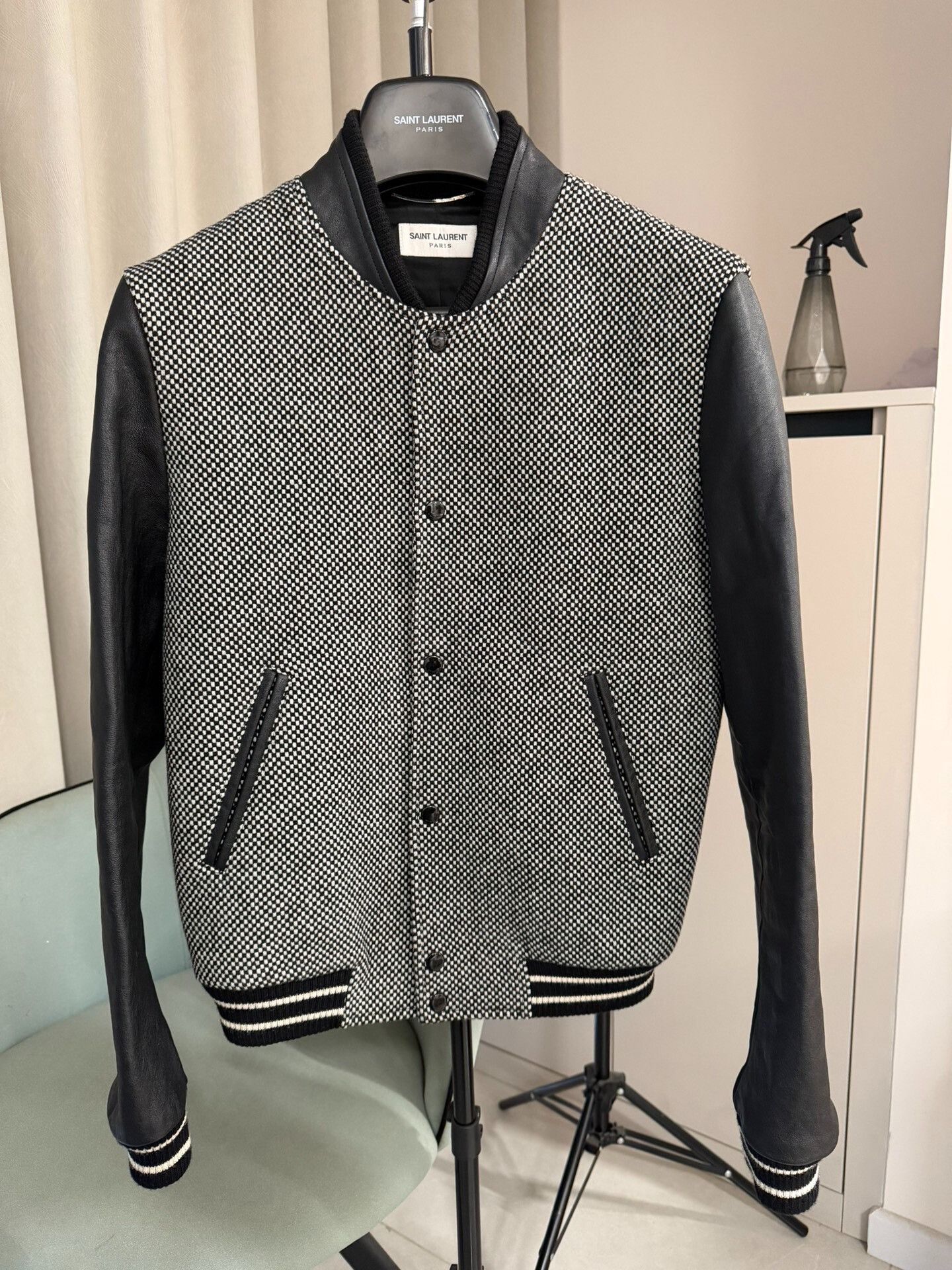 Saint Laurent Paris Saint Laurent Teddy Baseball Jacket 2018FW Size US S / EU 44-46 / 1 - 1 Thumbnail
