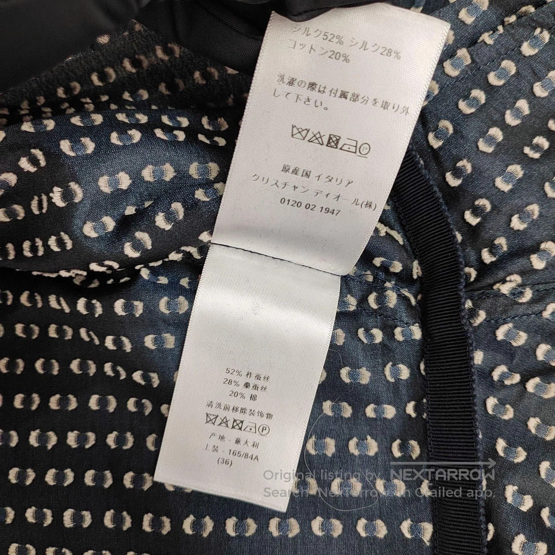 Dior Dior Dark Blue Polka Dot Silk Dress. Size XS / US 0-2 / IT 36-38 - 6 Thumbnail