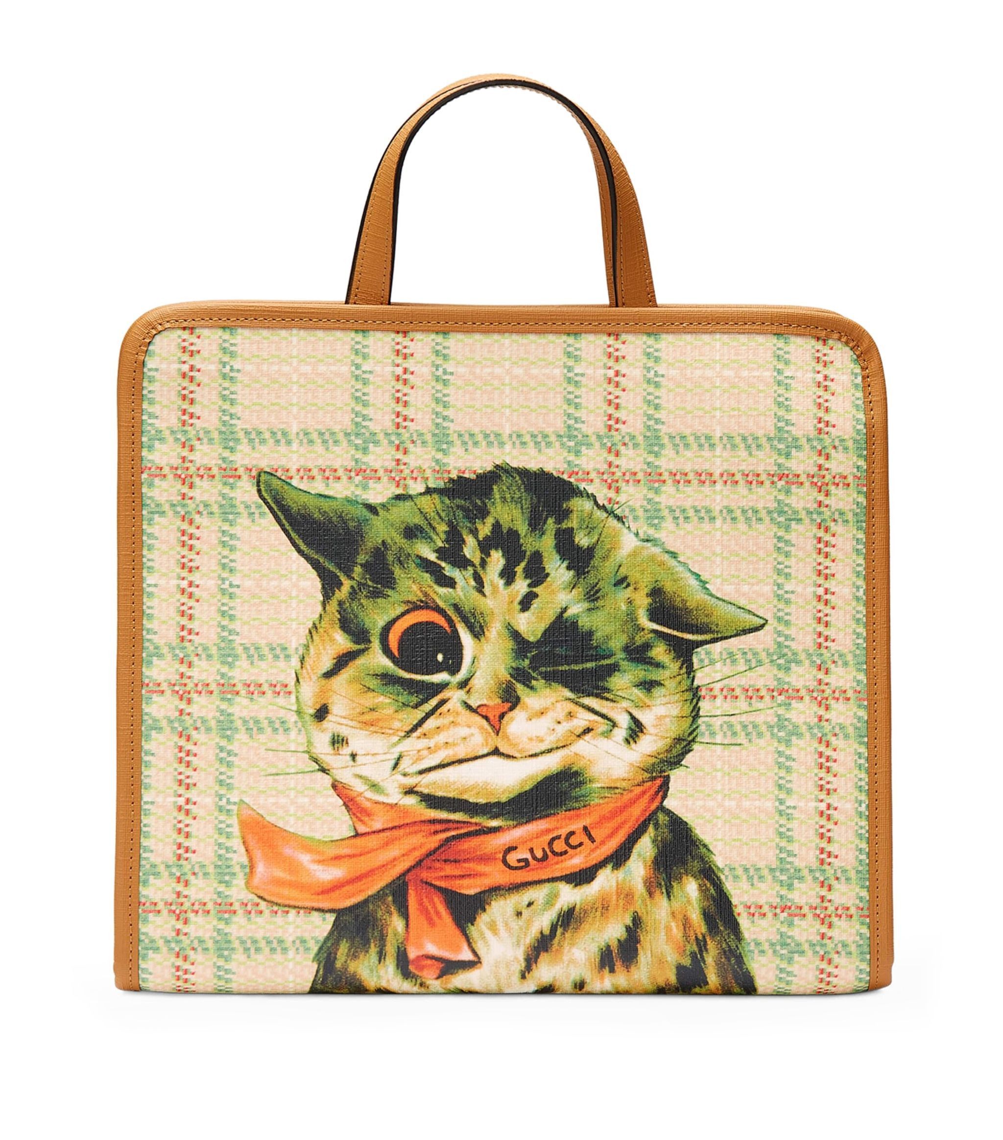 Gucci Canvas Cat Top-Handle Bag by Louis Wain
