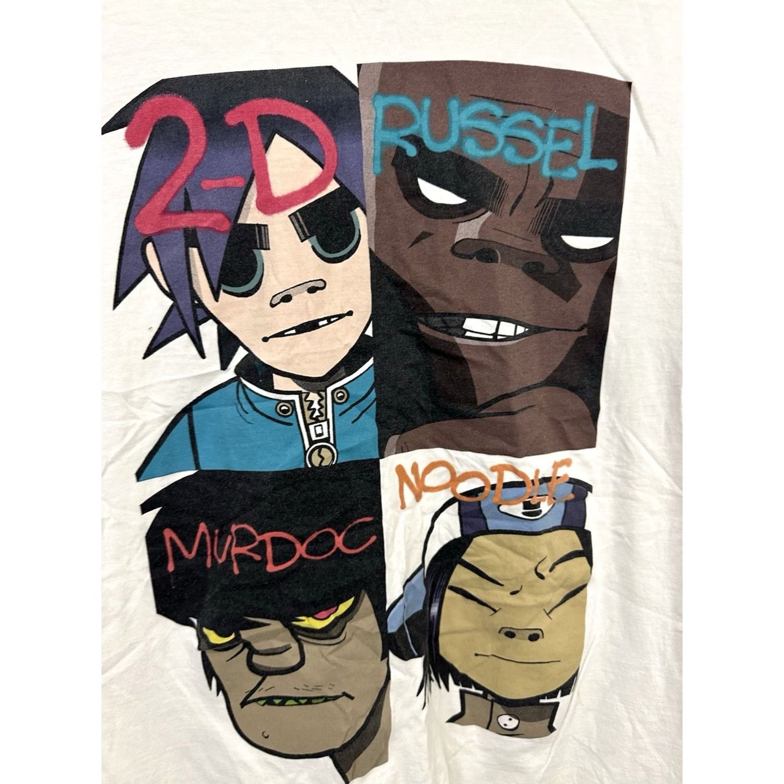 Vintage VTG Gorillaz 2-D RUSSELL MURDOC NOODLE Band Member T-Shirt M White Mens Size US M / EU 48-50 / 2 - 2 Thumbnail