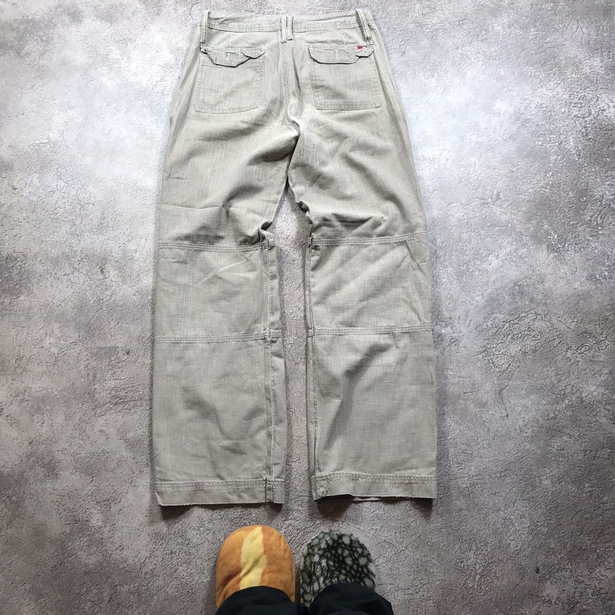 Vintage Vintage 90s Baggy Cargo Pants Low Rise Streetwear Khaki 31 Size 31" - 5 Thumbnail