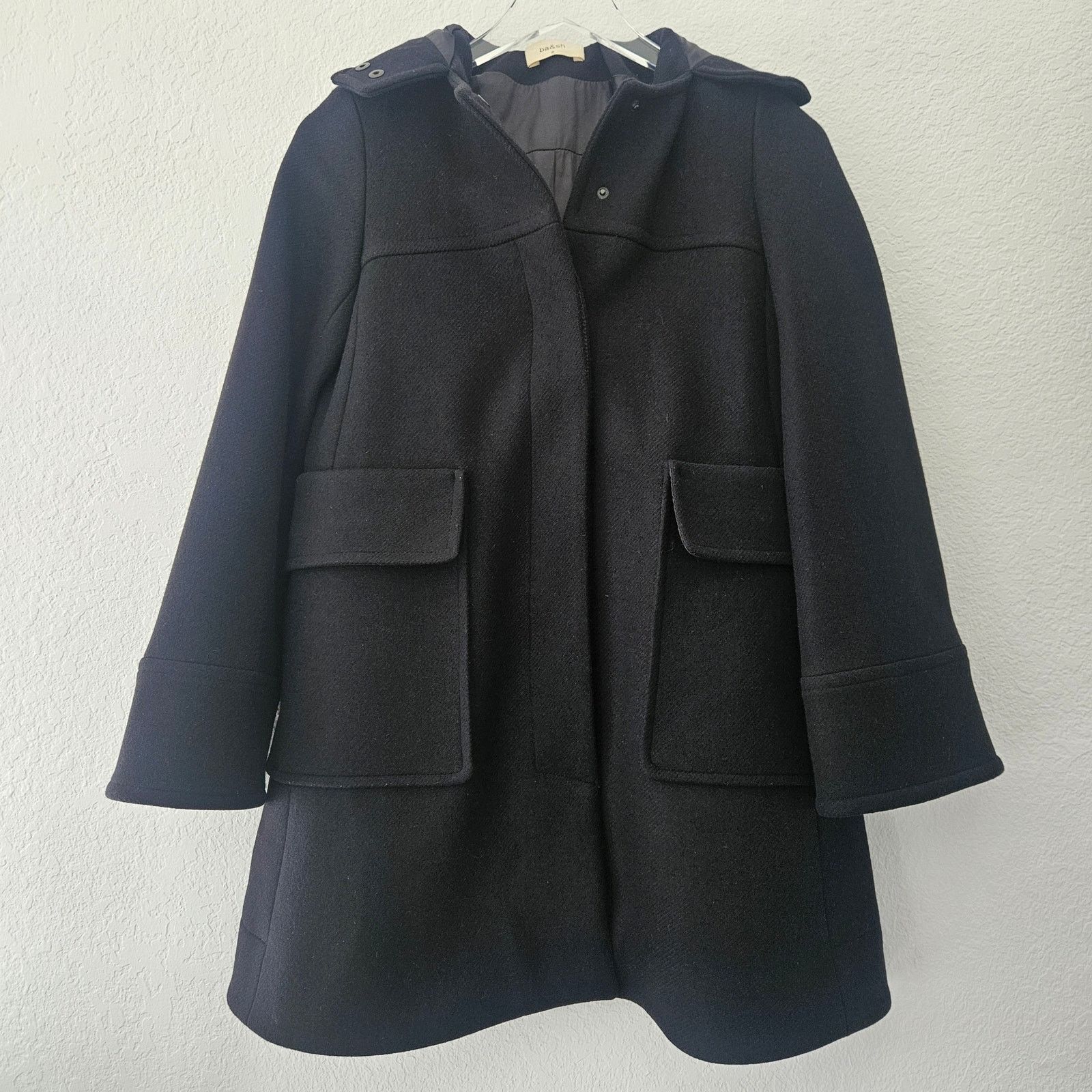 ba&sh Ba&sh Wool Blend Hooded Peacoat Size XS / US 4 Size S / US 4 / IT 40 - 3 Thumbnail
