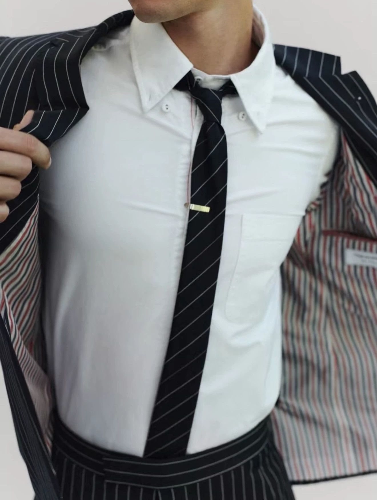 Thom Browne Thom Browne Rare Black Striped Wool Tie Size ONE SIZE - 7 Thumbnail