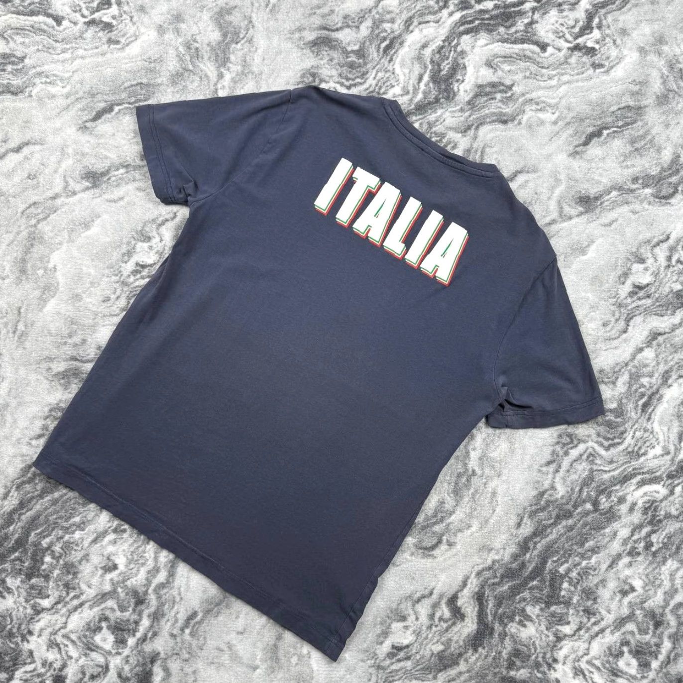Emporio Armani EA7 Emporio Armani Italy Team T-Shirt Big Logo Men M Blue Size US M / EU 48-50 / 2 - 2 Thumbnail