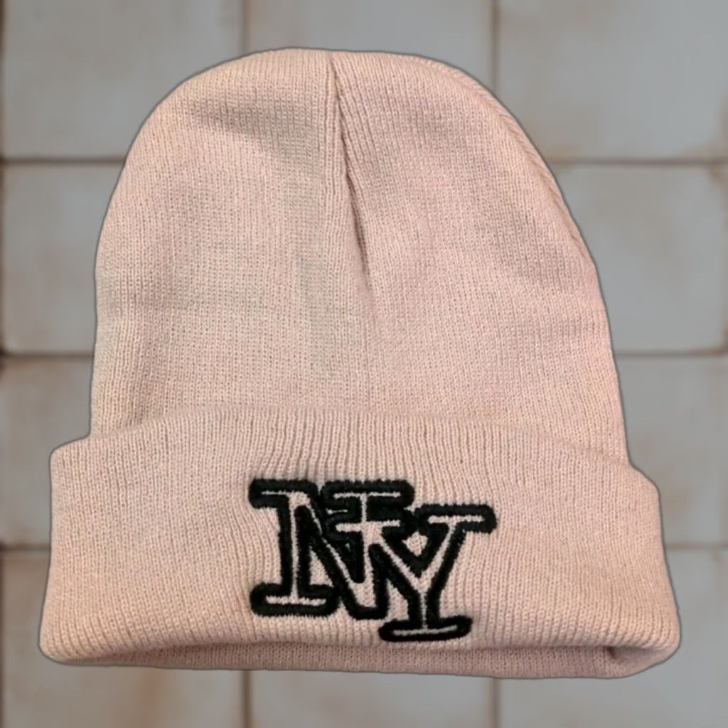 Vintage New York City Logo Beanie Winter Hat Tan Warm Sealed Rare Embroidered Size ONE SIZE - 1 Thumbnail