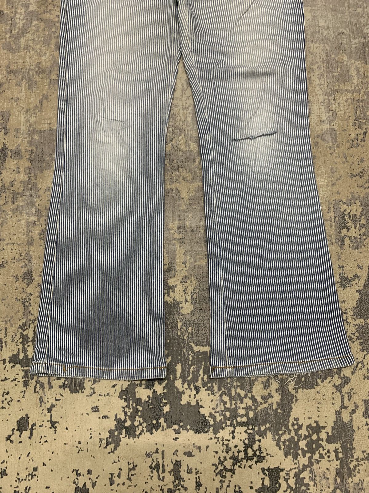 Japanese Brand Flared Lib-Ase Japan Hickory Striped Bush Pant Jeans Size US 31 - 5 Thumbnail