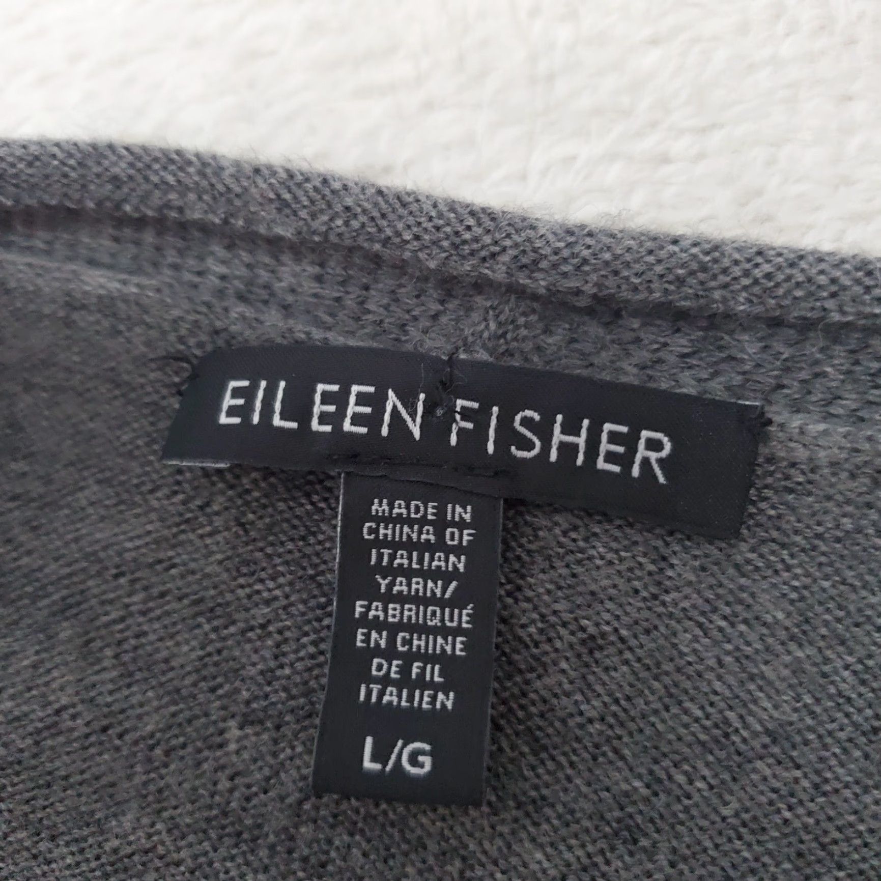 Eileen Fisher VINTAGE Eileen Fisher Cardigan Sweater Womens L Gray 100% Merino Wool Button Front Size L / US 10 / IT 46 - 3 Thumbnail