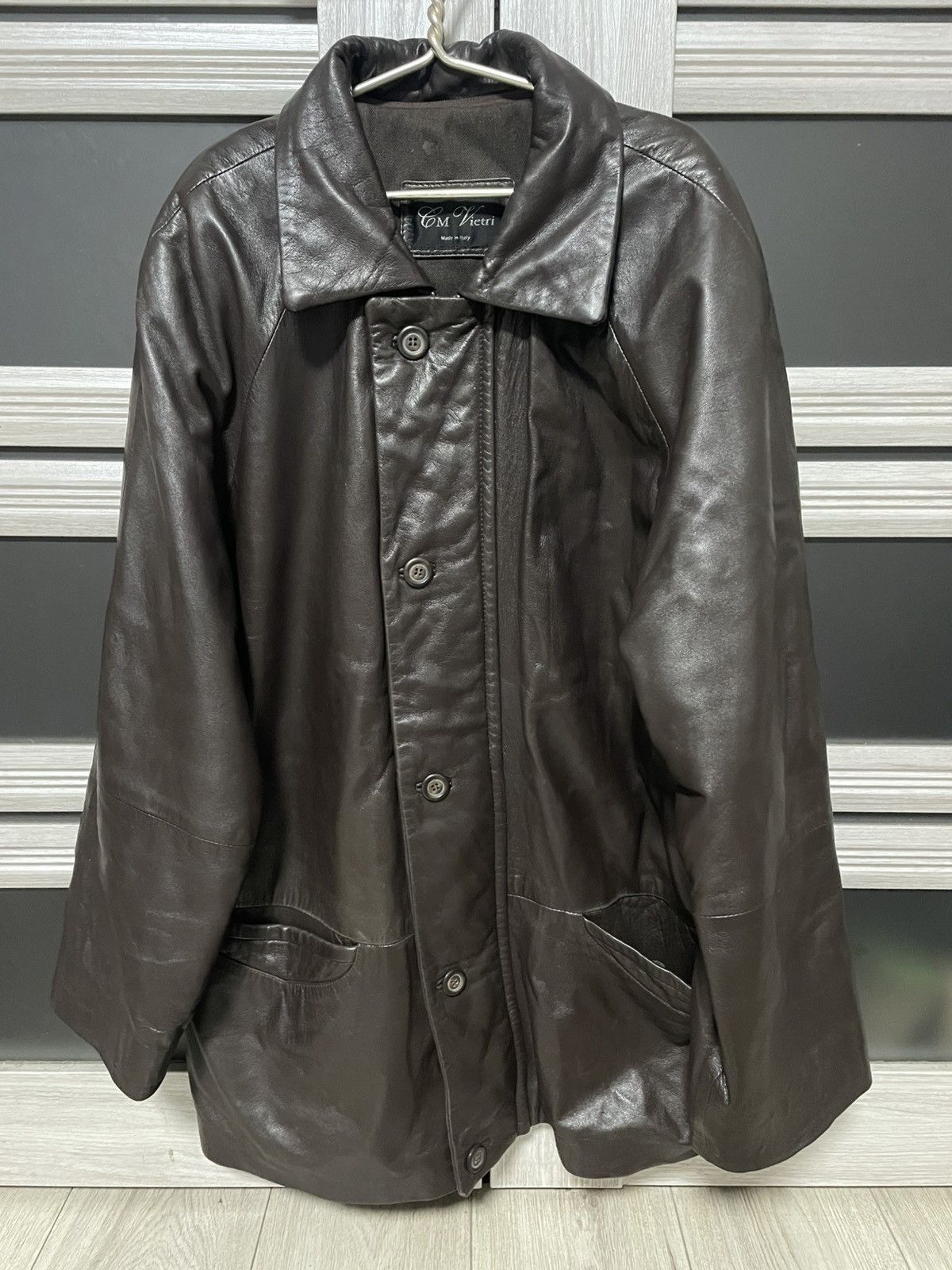 Vera Pelle × Vintage Vintage 90s Italian Vera Pelle Leather Jacket Old Money Euro Size US L / EU 52-54 / 3 - 3 Thumbnail