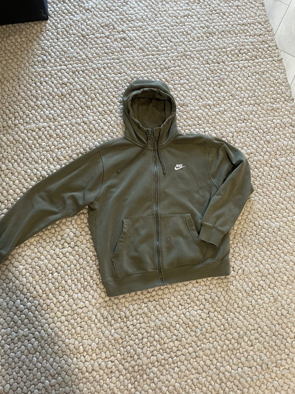 Nike Nike ZipUp Hoodie Olive Green Size US L / EU 52-54 / 3 - 2 Thumbnail