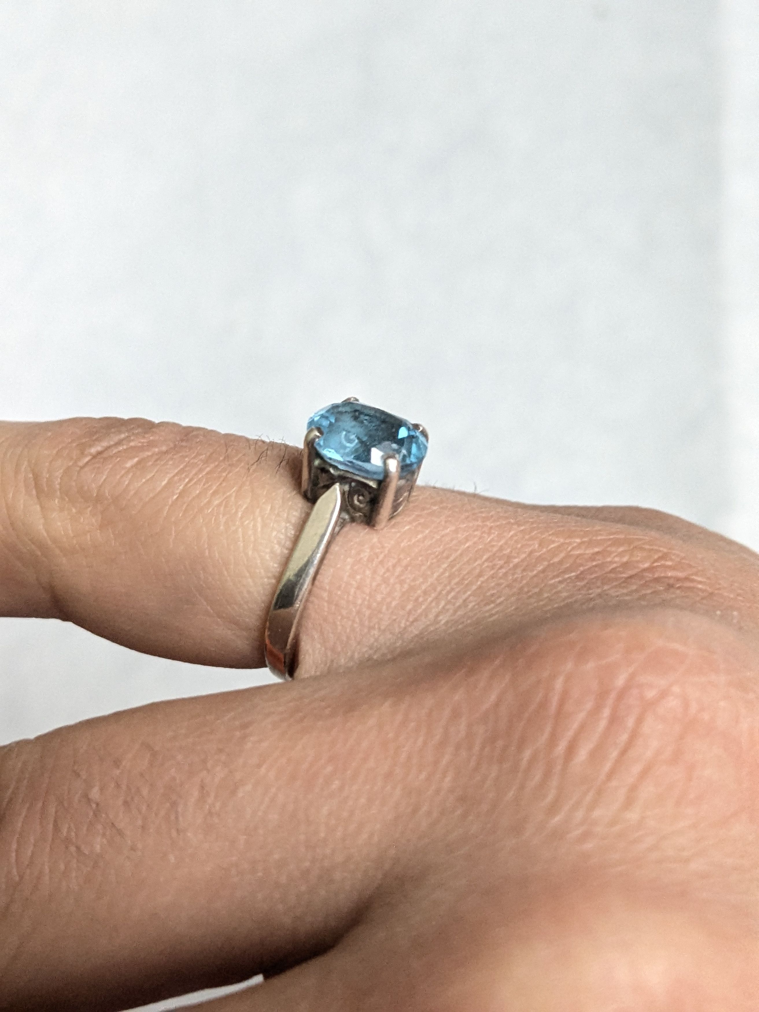 Jewelry Sterling Silver Ring Blue Topaz Size 7.5 Size ONE SIZE - 8 Thumbnail
