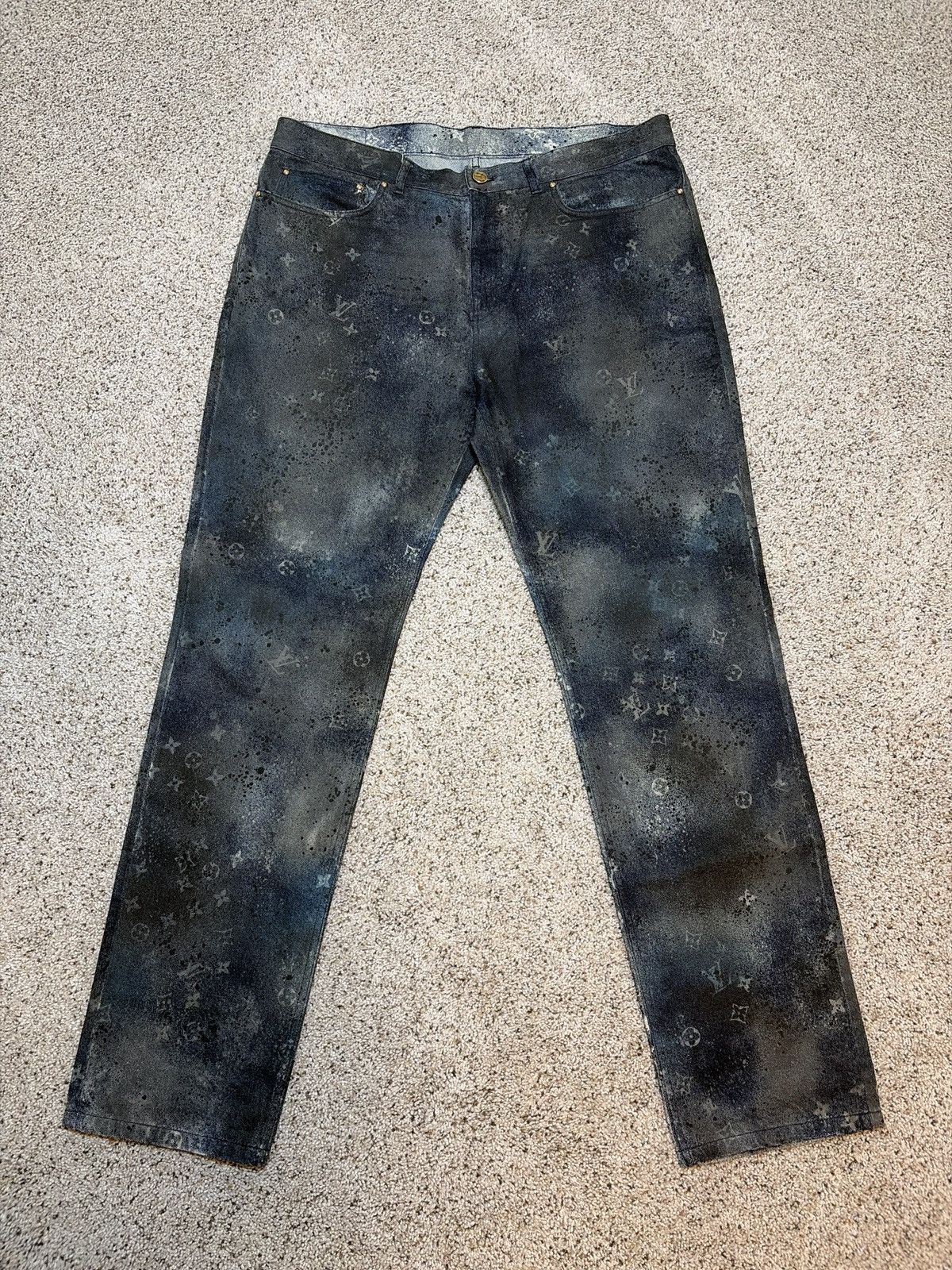 Louis Vuitton Louis Vuitton Galaxy Spray Monogram Slim Fit Jeans Virgil Size US 38 / EU 54 - 3 Thumbnail