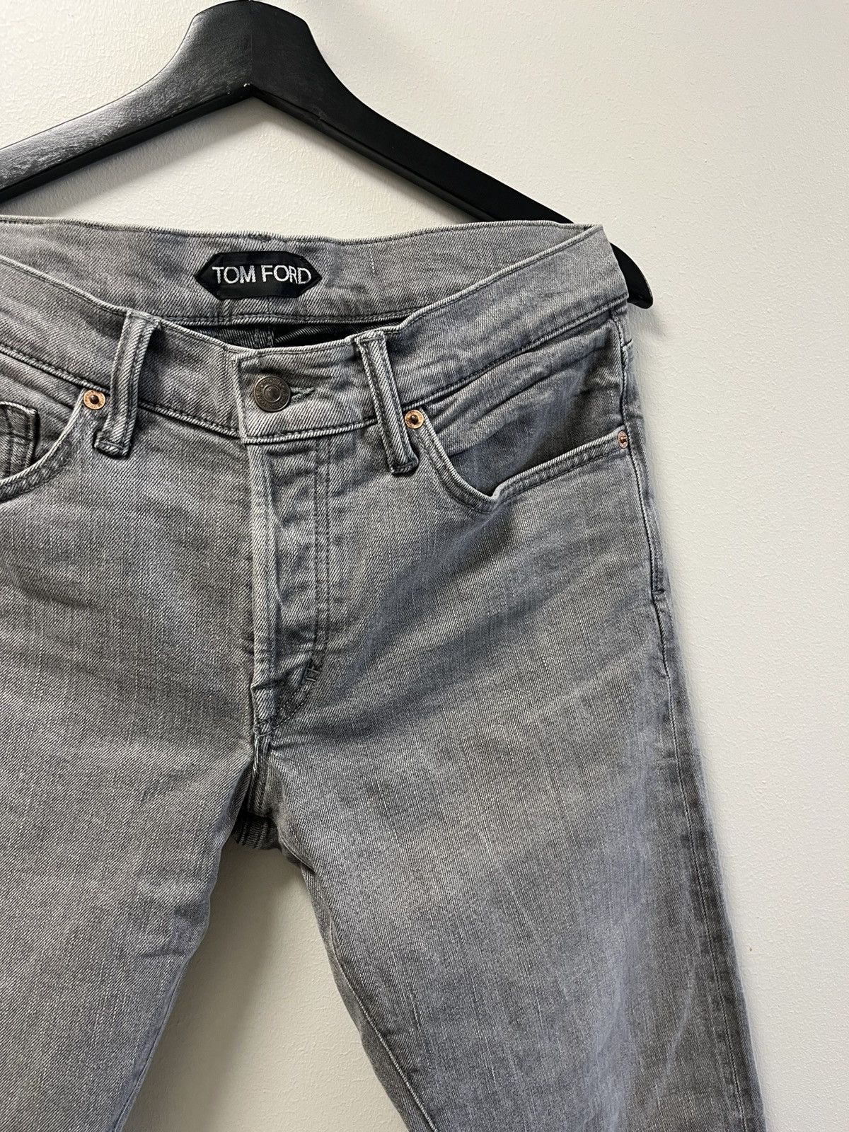 Tom Ford Grey wash selvedge denim slim fit Size US 31 - 2 Thumbnail