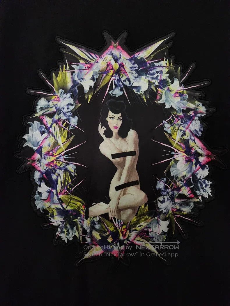 Givenchy Givenchy Black Floral Beauty Pattern Printed Round Neck Pu Size US XS / EU 42 / 0 - 4 Thumbnail