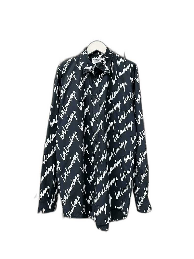 Balenciaga Balenciaga Long Sleeve Shirt with Logo Print-2506 Size US XS / EU 42 / 0 - 1 Thumbnail