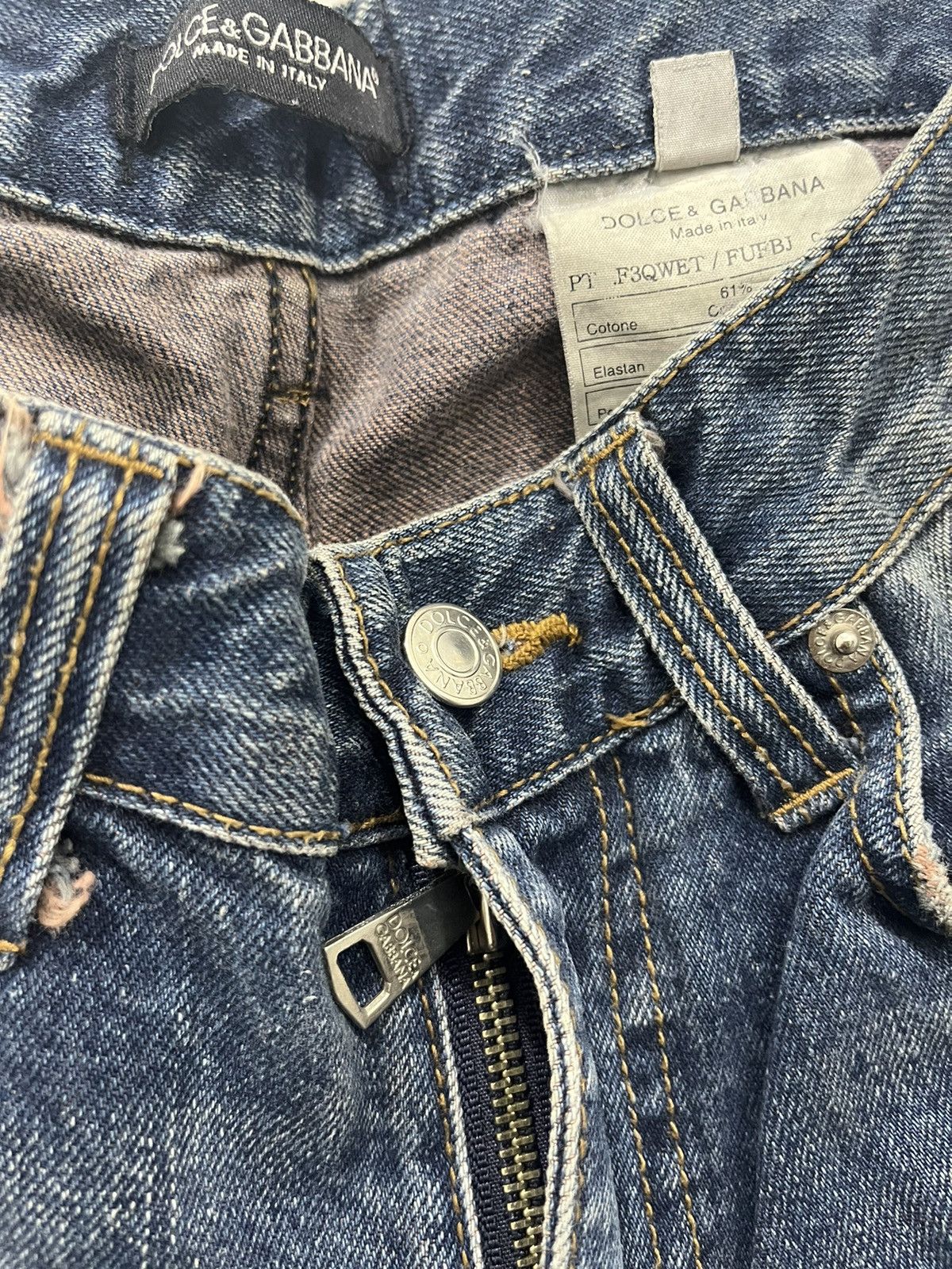 Dolce & Gabbana Dolce and Gabbana Distressed Denim Y2K Style Size US 32 / EU 48 - 3 Thumbnail