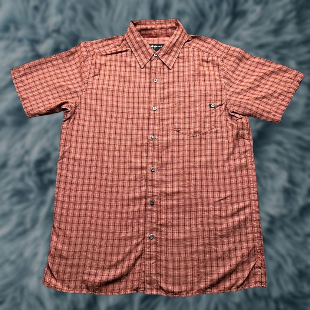 Marmot VINTAGE Marmot Elridge Plaid Pocket Shirt Mens M Short Sleeve Red UPF 20 Polyester Size US M / EU 48-50 / 2 - 1 Thumbnail