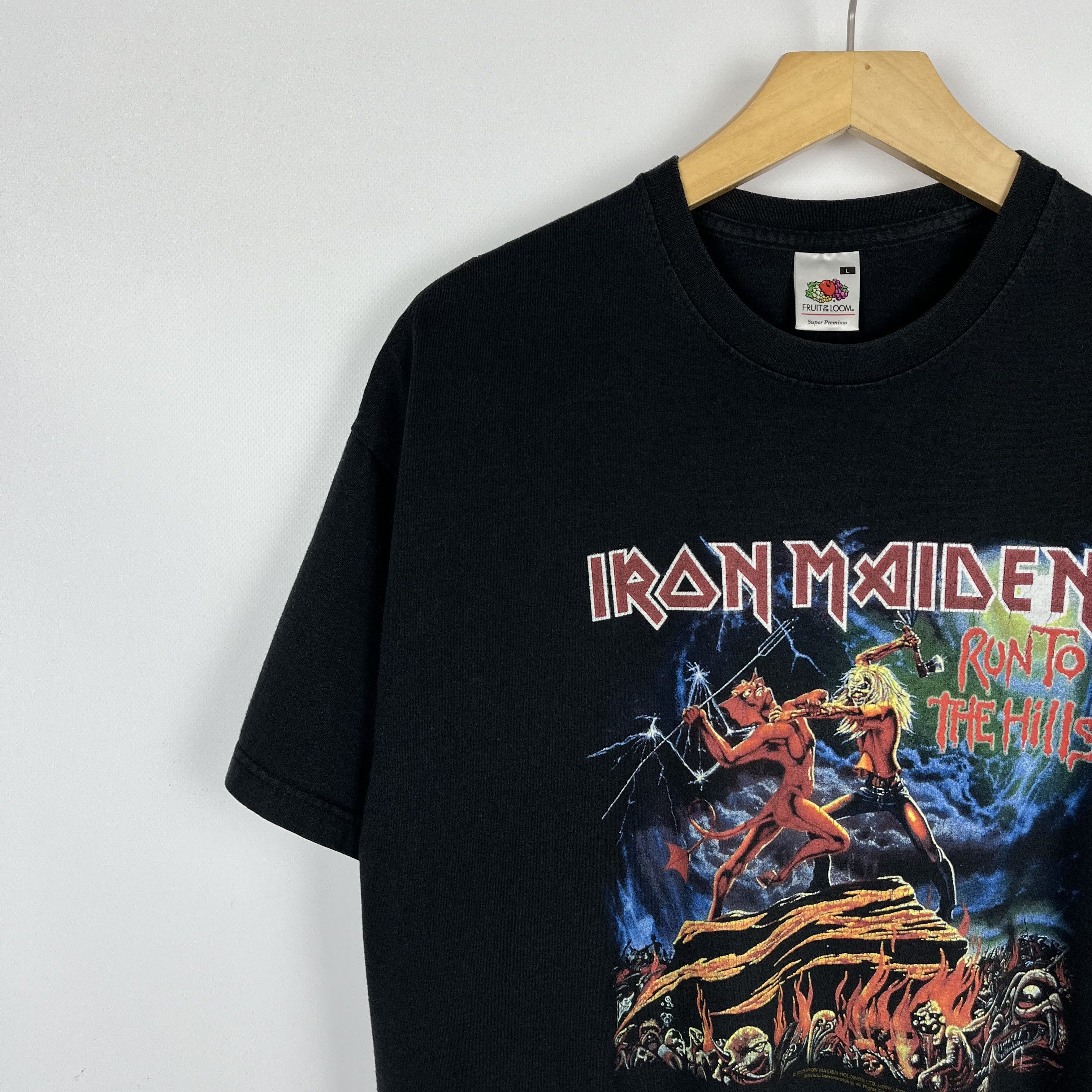 Band Tees Vintage Iron Maiden Run To The Hills Rock Band T Shirt 2005 Size US L / EU 52-54 / 3 - 5 Thumbnail