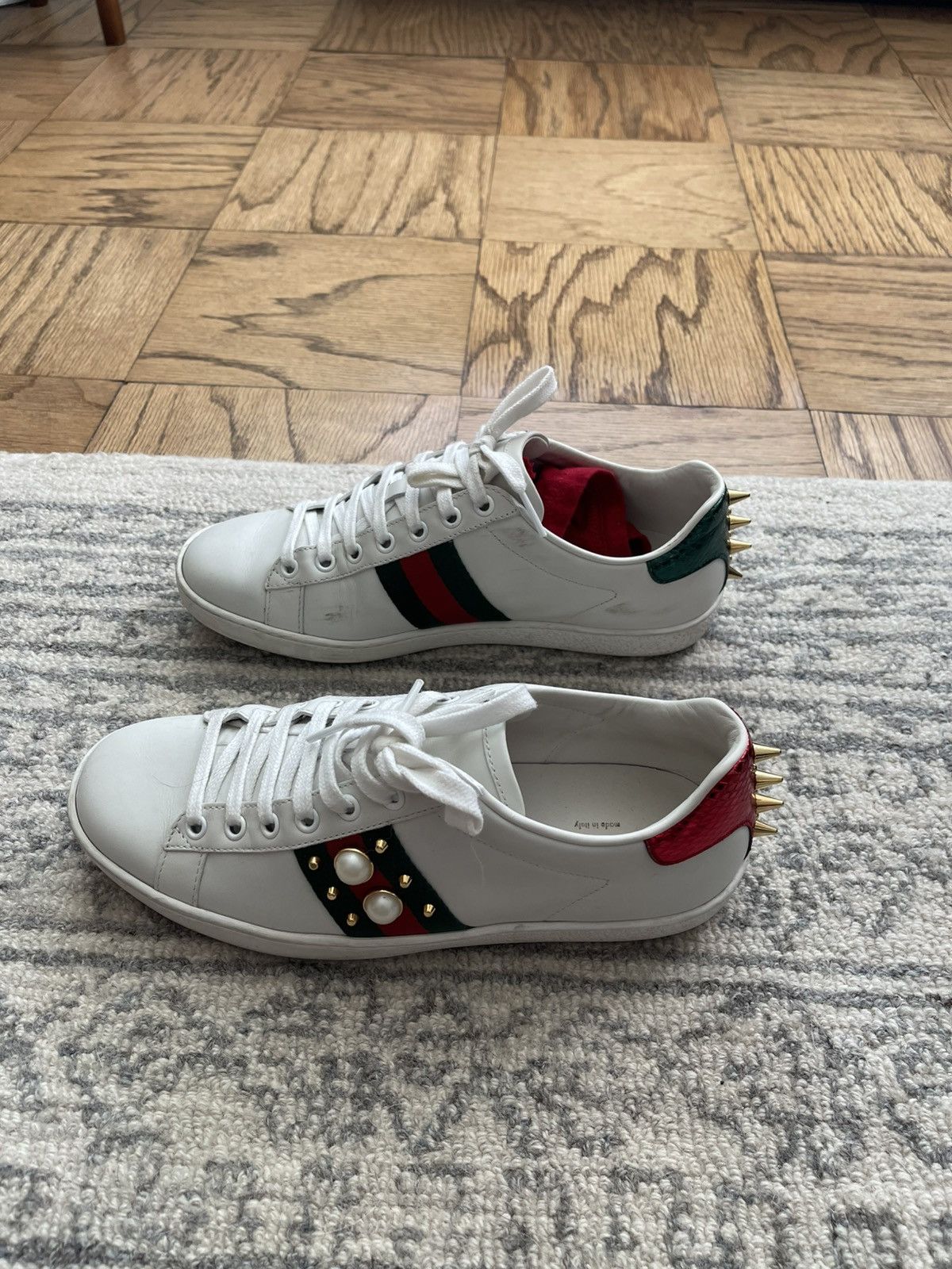 Gucci Gucci Ace Pearl Spike Sneakers Size US 8 / IT 38 - 3 Thumbnail