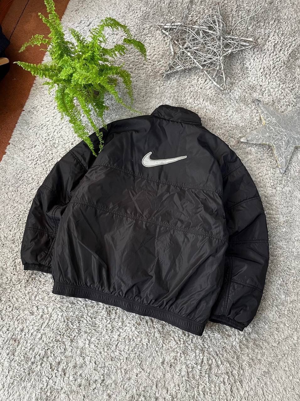 Nike × Vintage 90s Nike Vintage Swoosh Puffer Light Jacket Streetwear Size US M / EU 48-50 / 2 - 2 Thumbnail