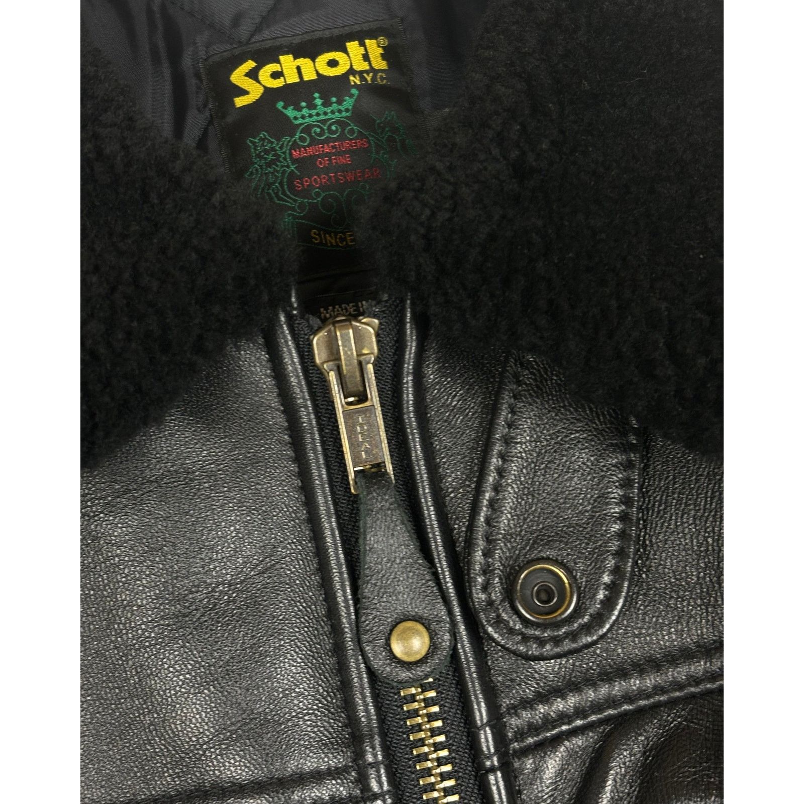 Supreme 2021 Supreme x Schott Shearling Collar Leather Puffer Jacket Size US M / EU 48-50 / 2 - 3 Thumbnail