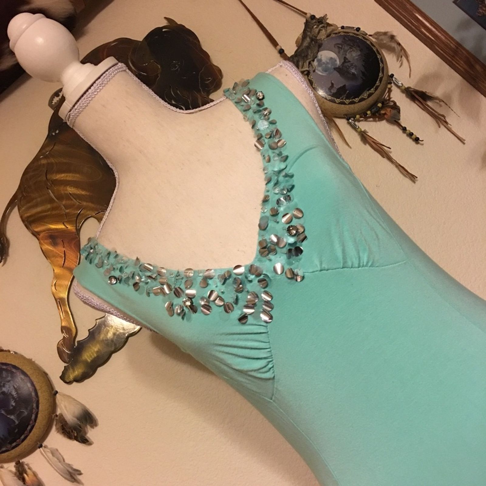 Other Moda international mint blue beaded tank top S Size S / US 4 / IT 40 - 2 Thumbnail