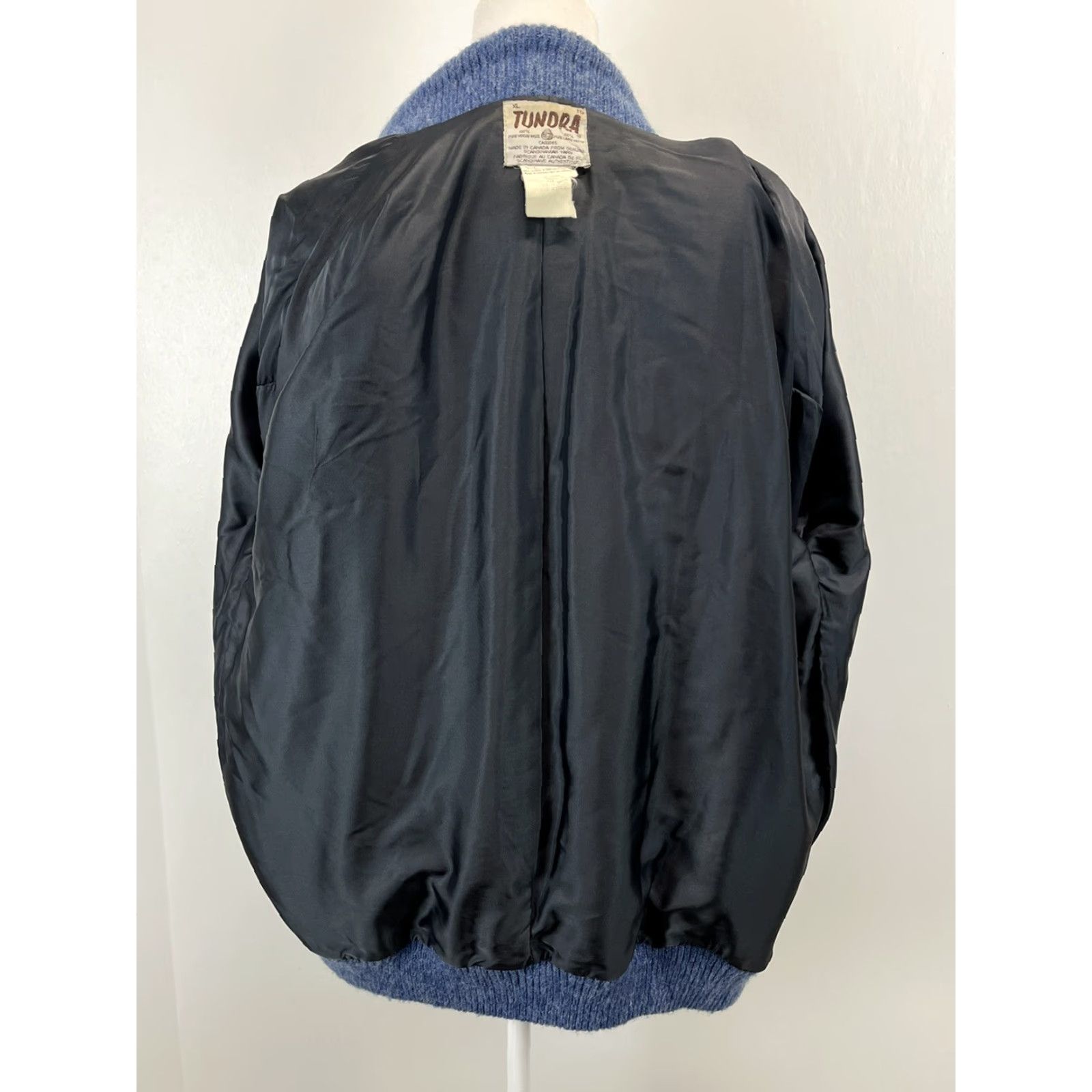 Vintage VINTAGE Tundra 80s Wool Sweater Jacket Womens XL Blue Lined Shoulder Pads Size XL / US 12-14 / IT 48-50 - 7 Thumbnail