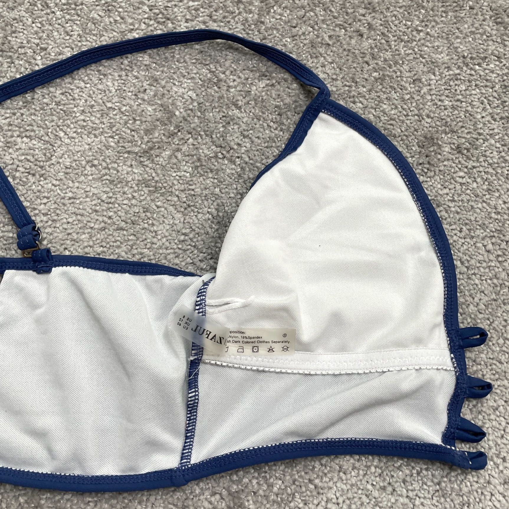 ZAFUL Zaful BikiniTop Adult 8 Blue Crossback Tie Front Racerback Beach Women Size M / US 6-8 / IT 42-44 - 4 Thumbnail