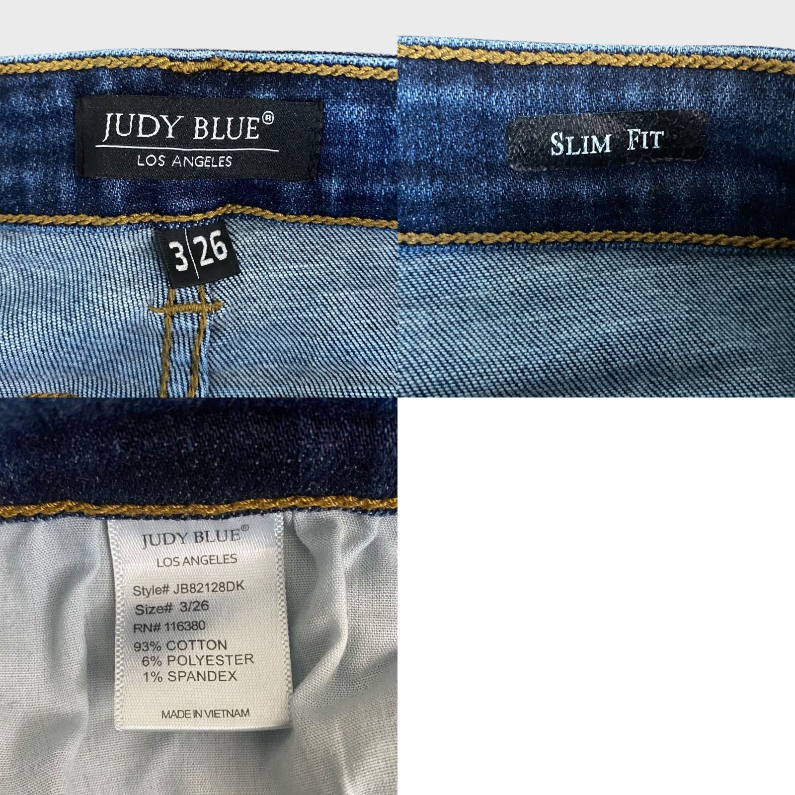 Denime Judy Blue Jeans Women's Size 26 Blue Slim Fit Mid-Rise Distressed Tapered Size 26" / US 2 / IT 38 - 8 Thumbnail