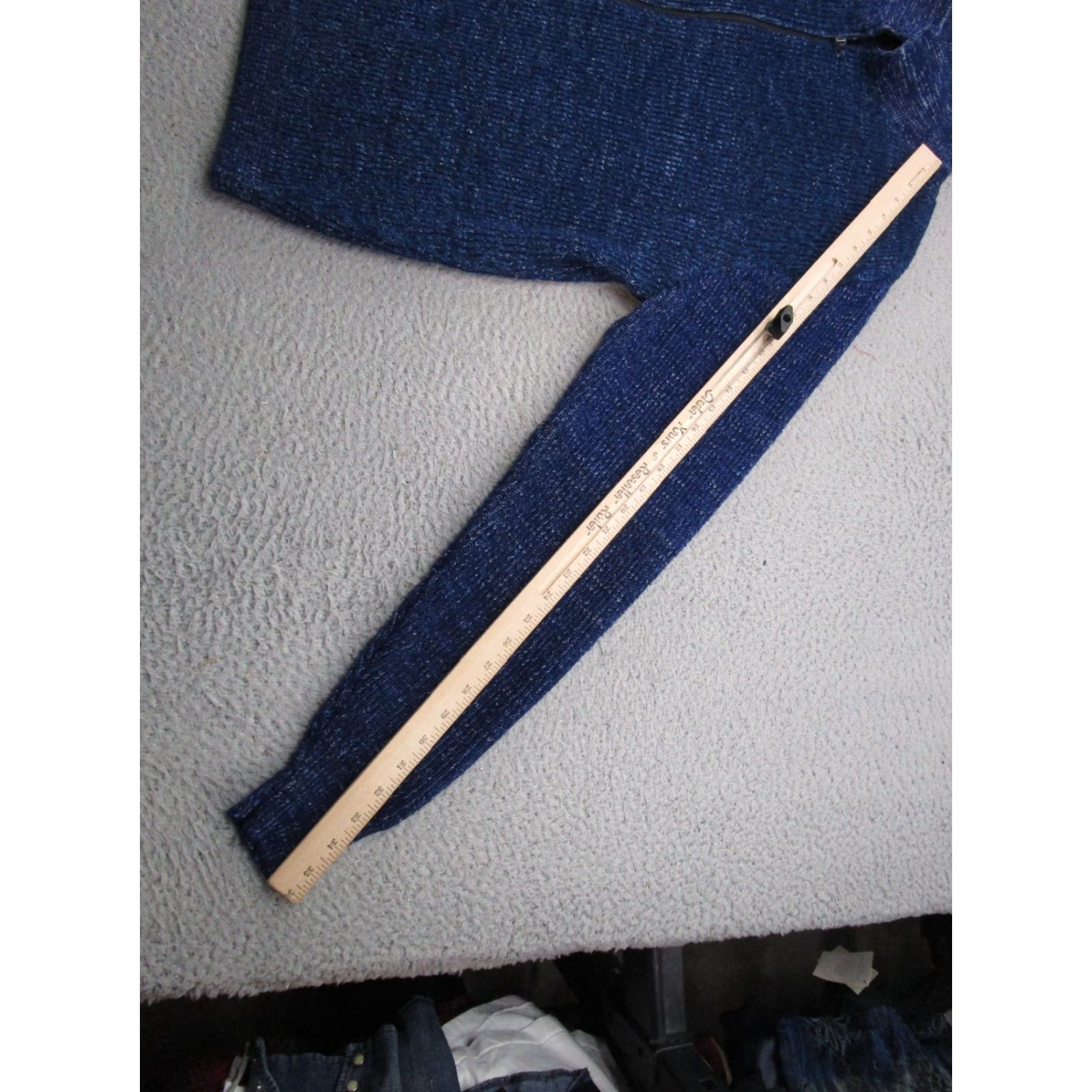 Vintage Vintage Kandel Zip Up Ribbed Knit Blue Cardigan Sweater L 1980s Rockabilly Mens Womens Boys Girls Size US L / EU 52-54 / 3 - 6 Thumbnail