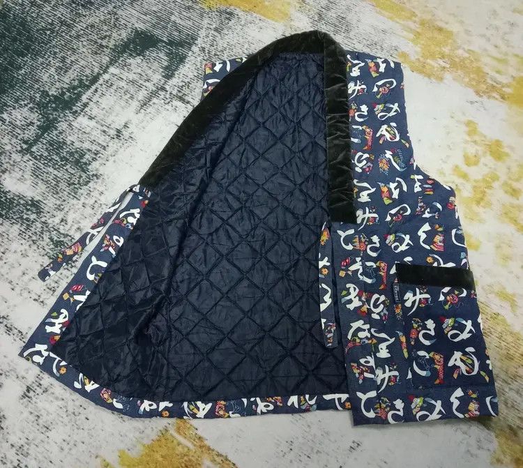 Japanese Brand Vintage Padded Printed Hanten Jinbaori Vest Jacket Size US M / EU 48-50 / 2 - 8 Thumbnail