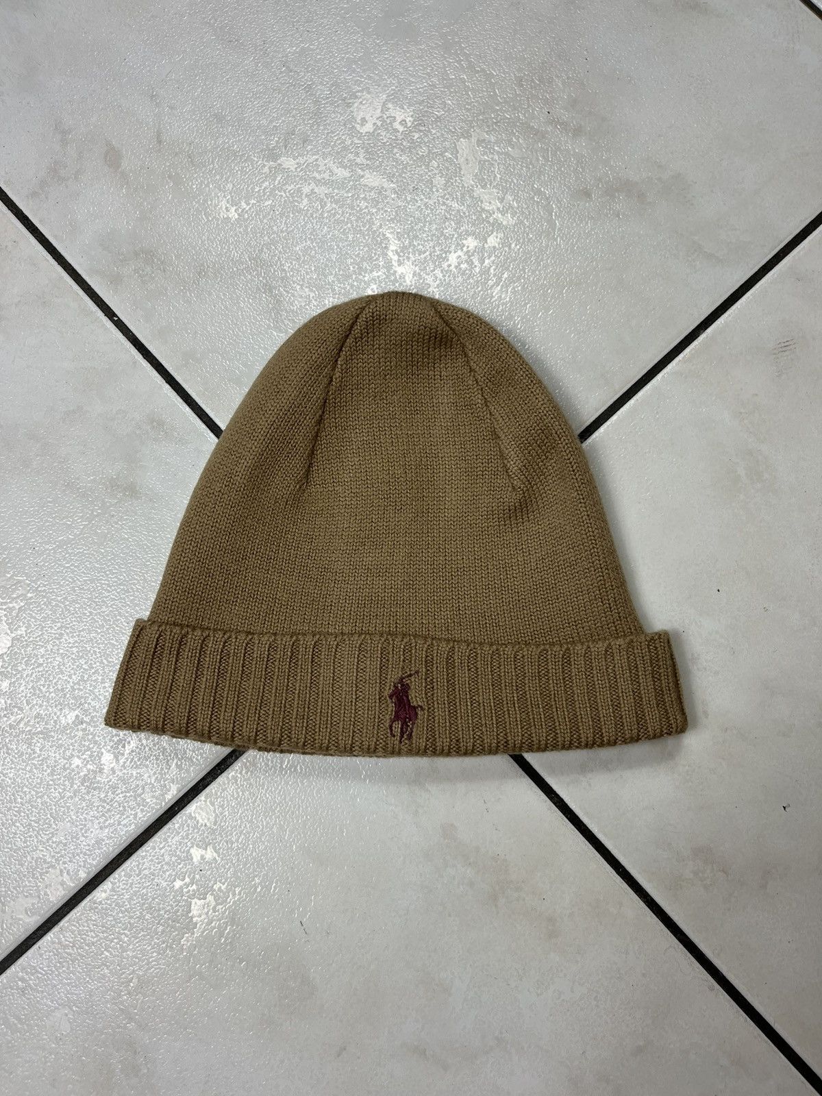 Polo Ralph Lauren × Ralph Lauren × Vintage Vintage 90s Polo Ralph Lauren wool knitted beanie hat logo Size ONE SIZE - 2 Thumbnail